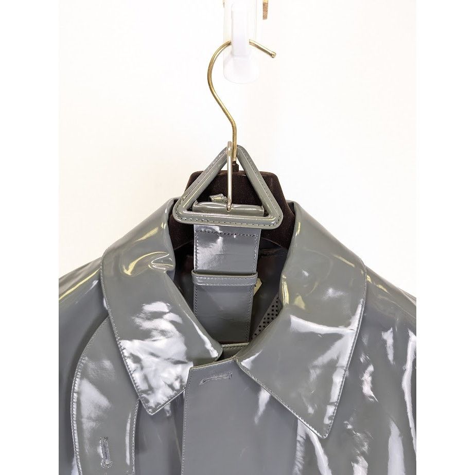 Bottega Veneta o1rshd1 High Shine Leather Calf Coat in Black-Graphite Size XS / US 0-2 / IT 36-38 - 21 Thumbnail