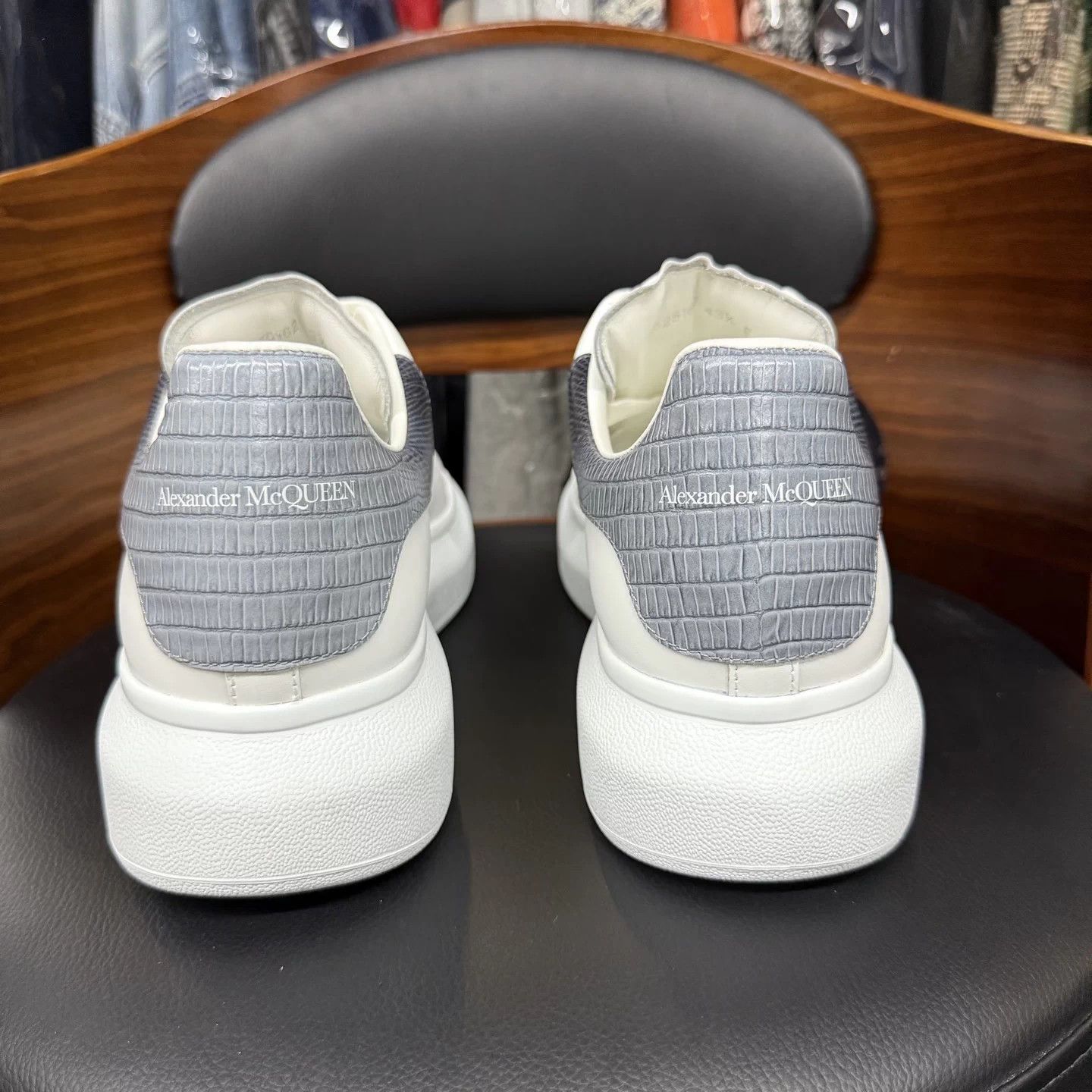 Alexander McQueen McQ Croc Gray Tail 43.5 Mint Original Box & Accs Size US 10.5 / EU 43-44 - 3 Thumbnail