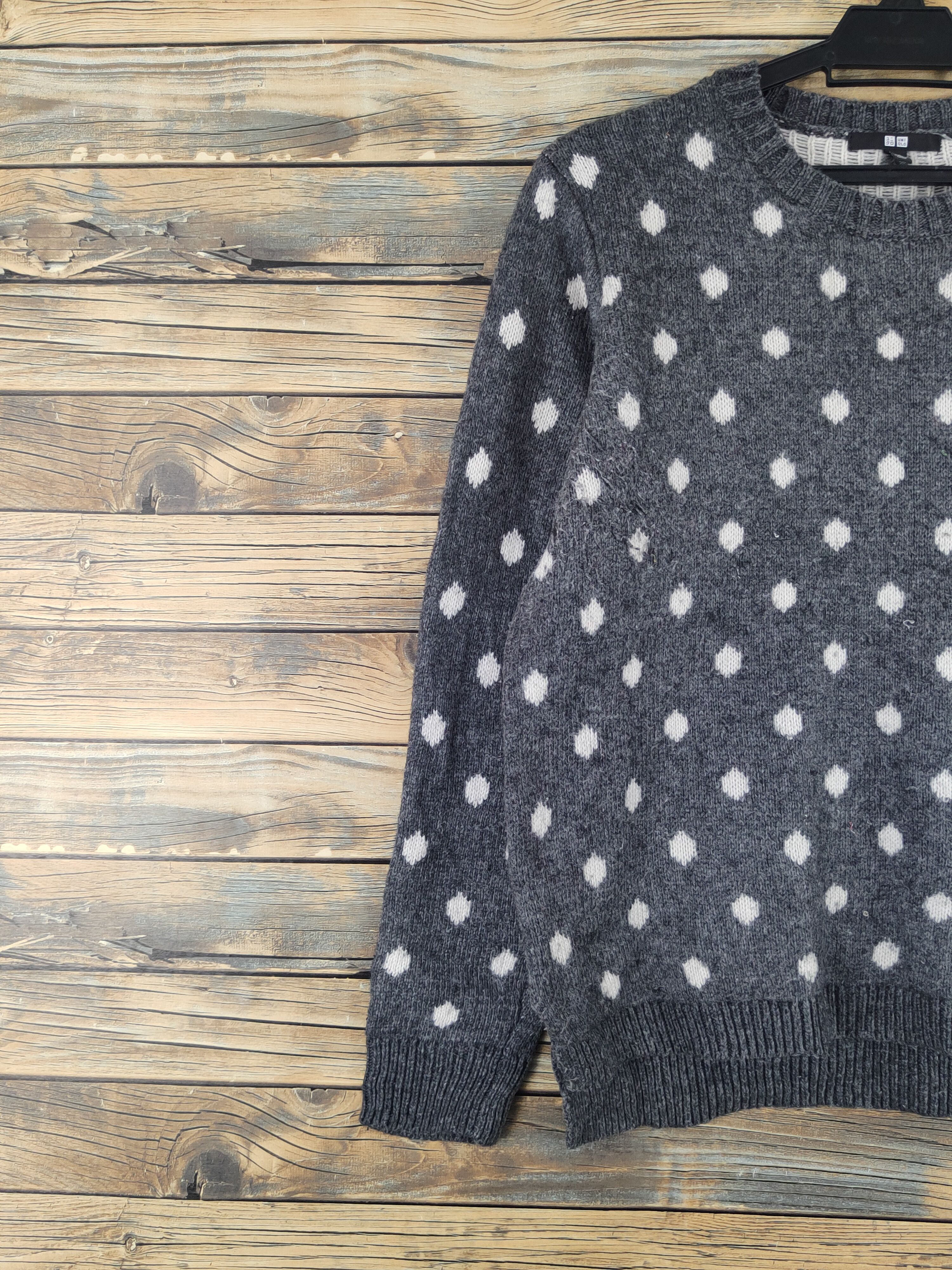 Vintage Uniqlo Dark Gray Polkadot Knitwear Sweatshirts #W2173 Size M / US 6-8 / IT 42-44 - 3 Thumbnail