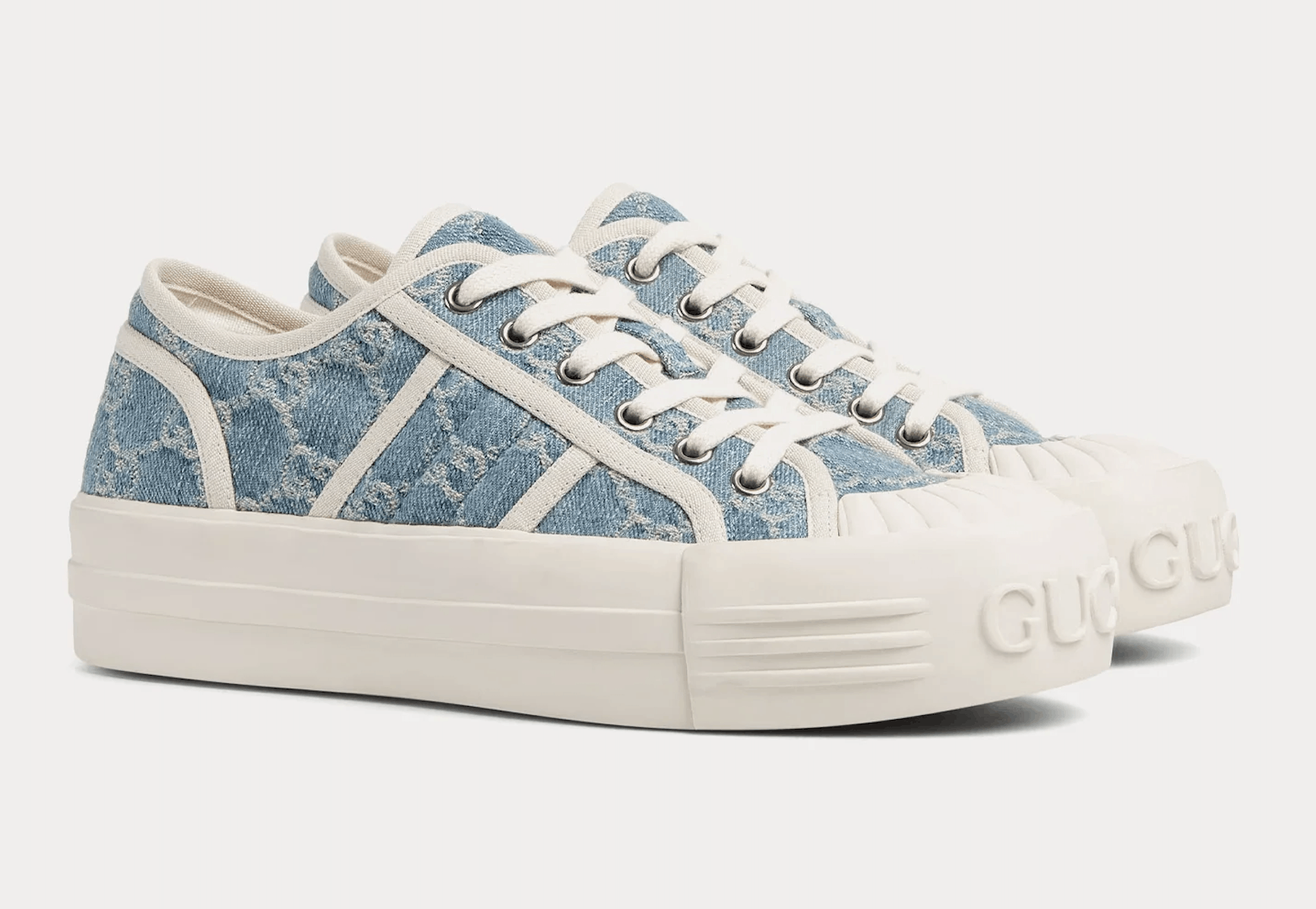 Gucci Gucci Chunky Monogram GG Logo Denim Platform Sneakers 36.5 Size US 6.5 / IT 36.5 - 1 Thumbnail