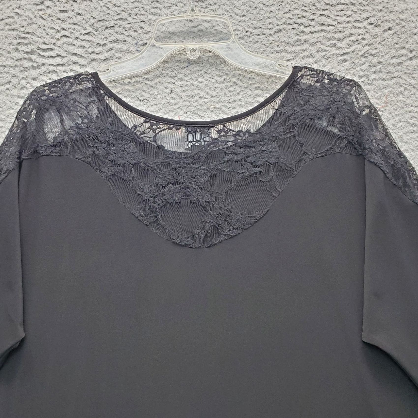 Vintage Clara Sun Woo Blouse Womens XL Black Lace Detail Short Sleeve Pullover USA Size XL / US 12-14 / IT 48-50 - 8 Thumbnail