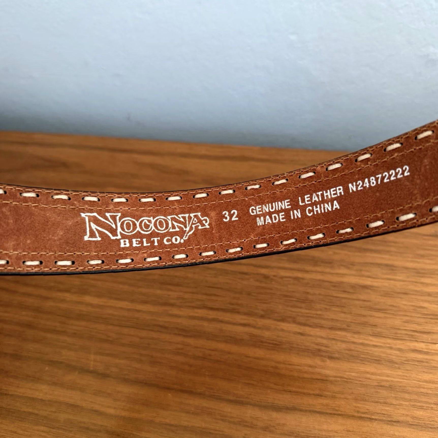 Vintage Nocona Belt Mossy Oak Camo Leather Silvertone Buckle Size 32 Removable Buckle Mens Leather Belt Size 32 - 7 Thumbnail
