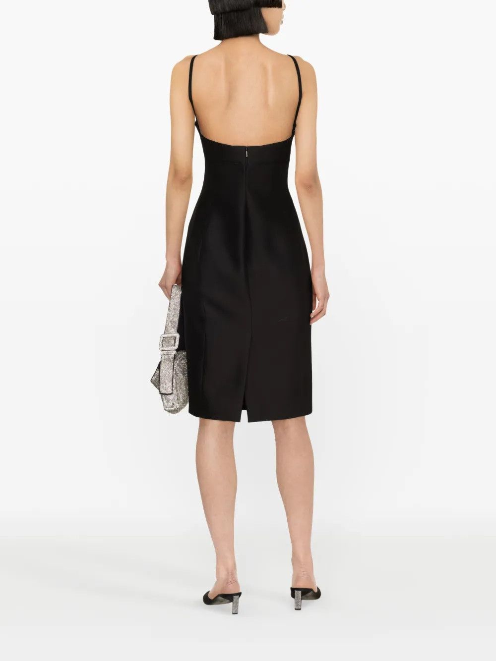 Versace o1y0226 Midi Dress in Black Size S / US 4 / IT 40 - 3 Thumbnail