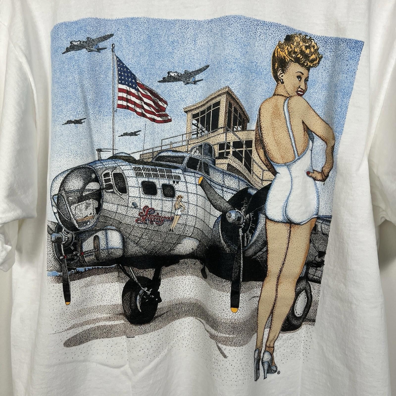 Other Vintage 90s Arizona Air Force Pinup Girl T Shirt White XL Size US XL / EU 56 / 4 - 2 Thumbnail