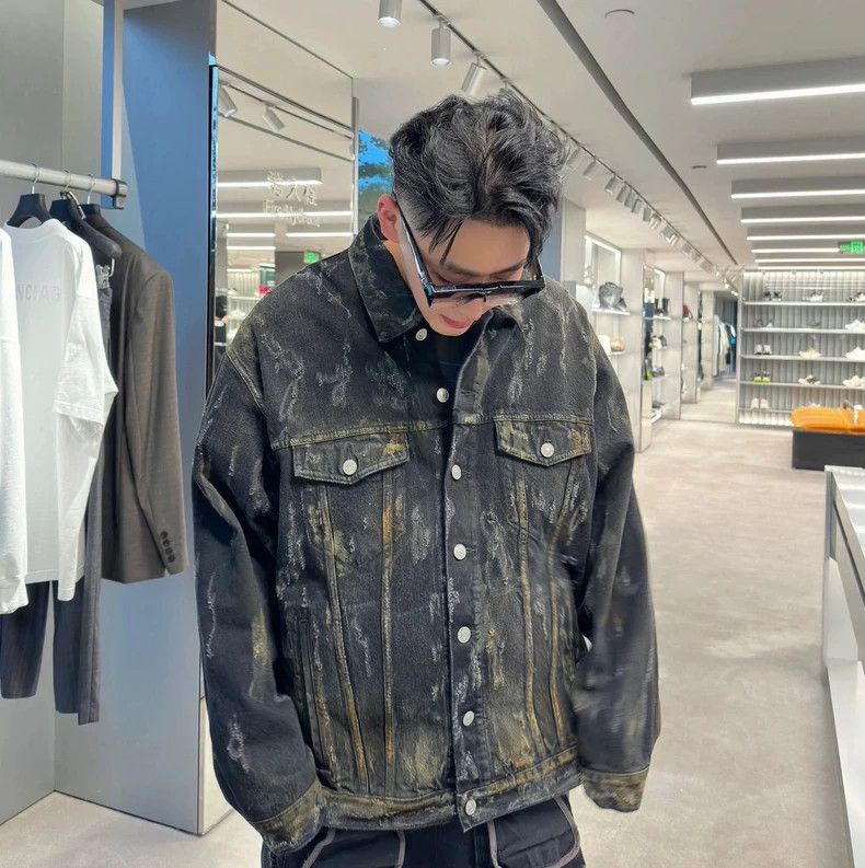 Balenciaga Balenciaga Mud dyed denim jacket Size US S / EU 44-46 / 1 - 5 Thumbnail
