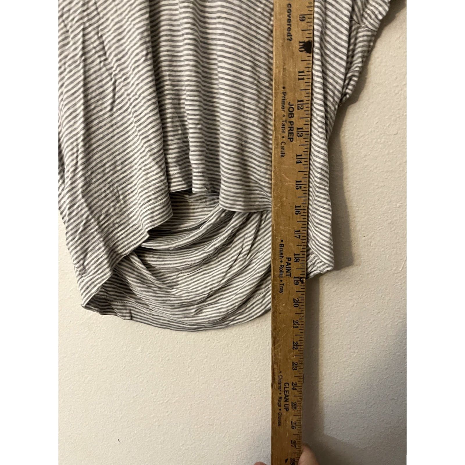 Gap Gap Tank XS Gray Stripe Sleeveless T Shirt Top Rayon Crossback Tee - Womens, Knit, Shirt Size XS / US 0-2 / IT 36-38 - 5 Thumbnail