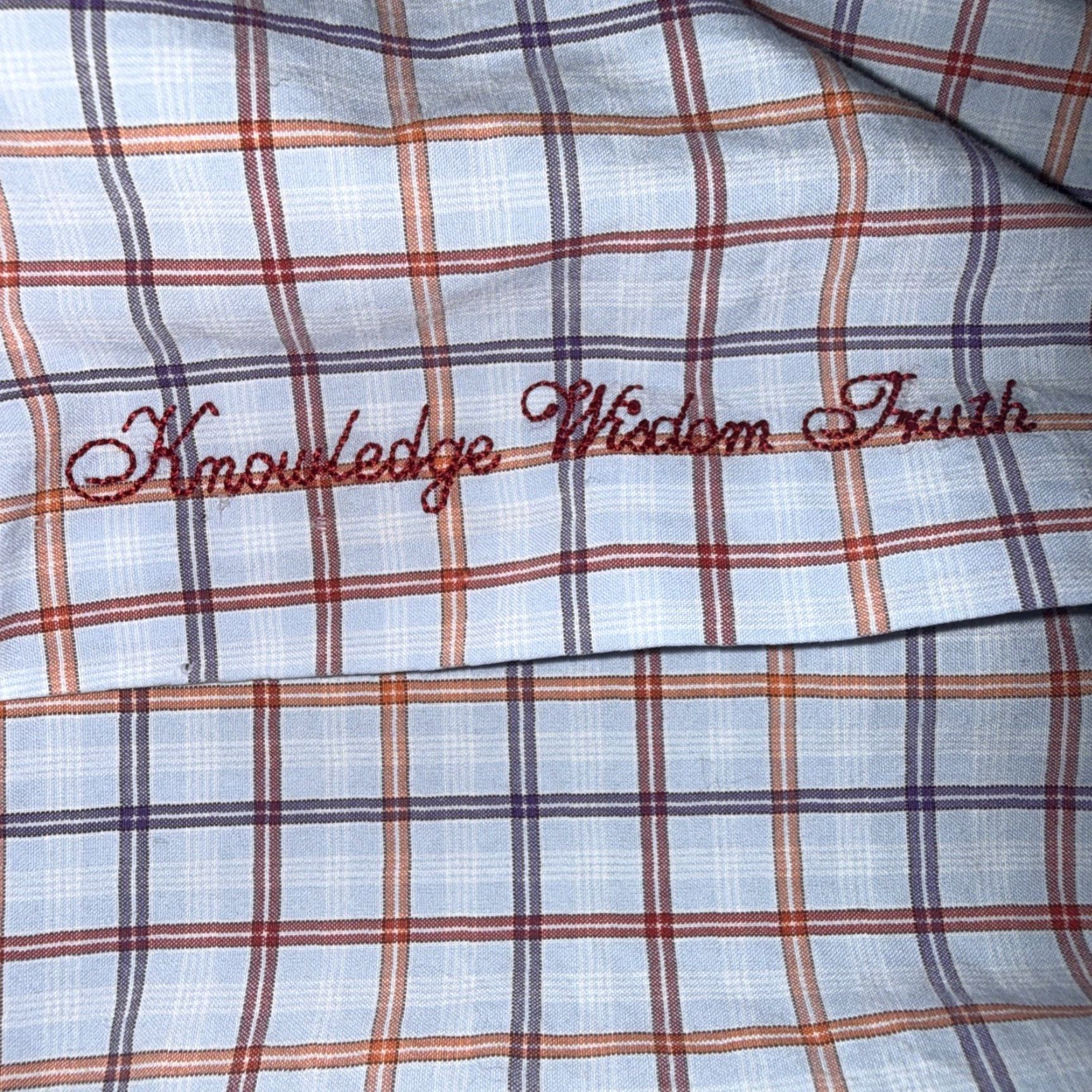 Robert Graham Robert Graham Shirt Men’s Adult XL Blue Orange Windowpane Plaid Long Sleeve Button-Up Collar-Down Embroidered Flip Cuff Size US XL / EU 56 / 4 - 5 Thumbnail