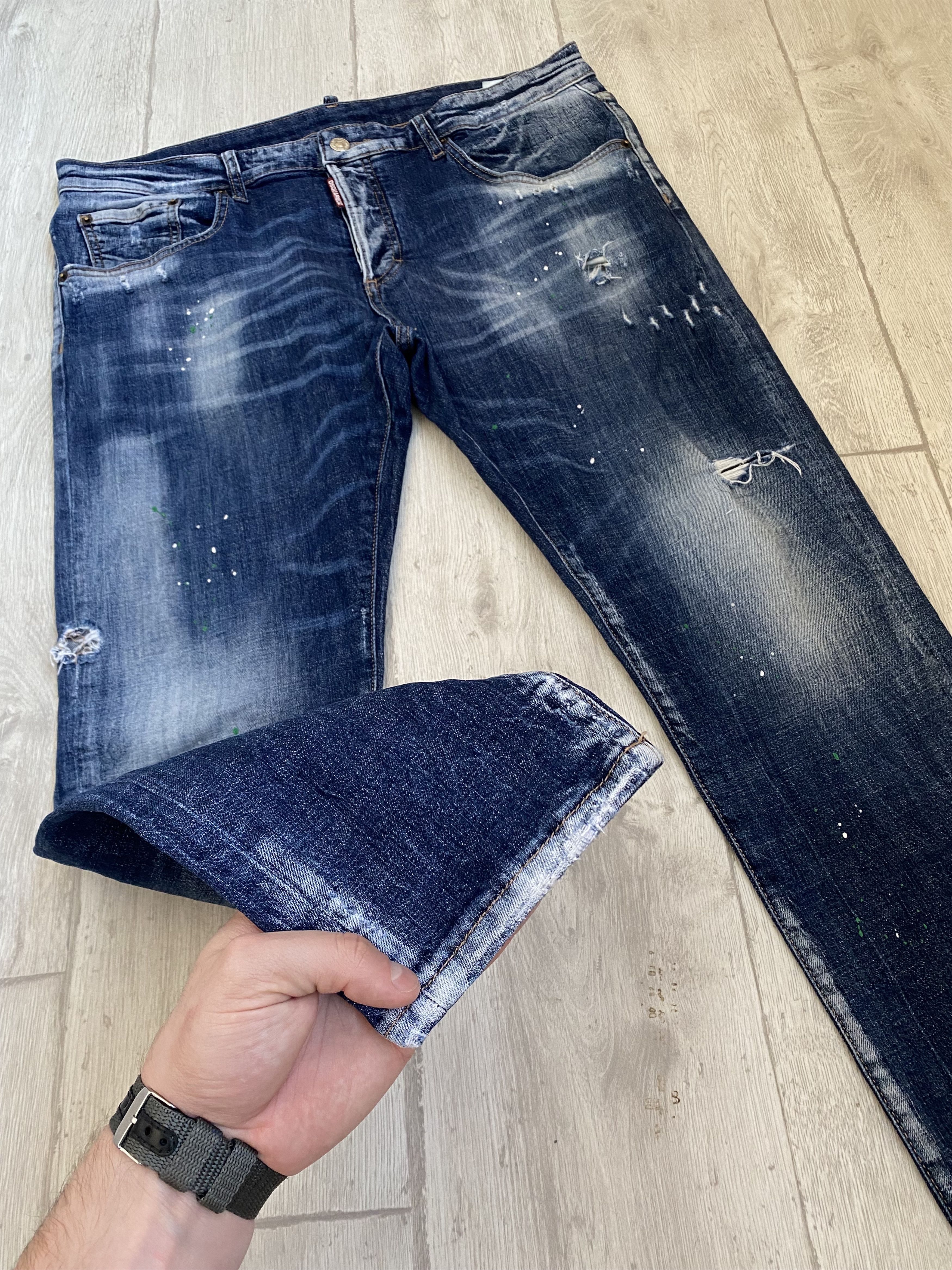 Dsquared2 × Hysteric Glamour × If Six Was Nine Rare vintage y2k Dsquared2 distressed painted skinny jeans Size US 38 / EU 54 - 8 Thumbnail