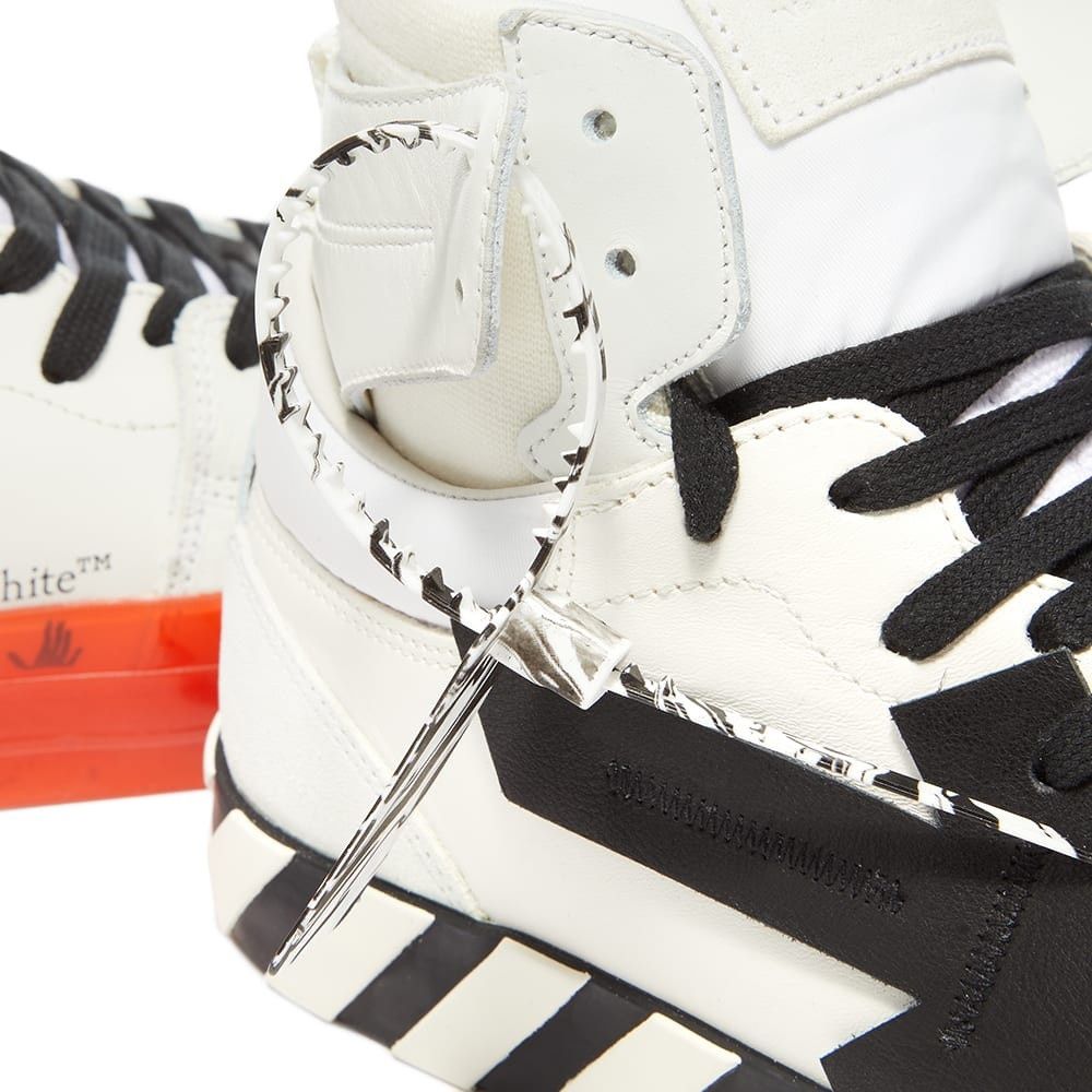 Off-White os11x0226 High Top Vulcanized Leather Sneakers Black/White Size US 8 / EU 41 - 4 Thumbnail