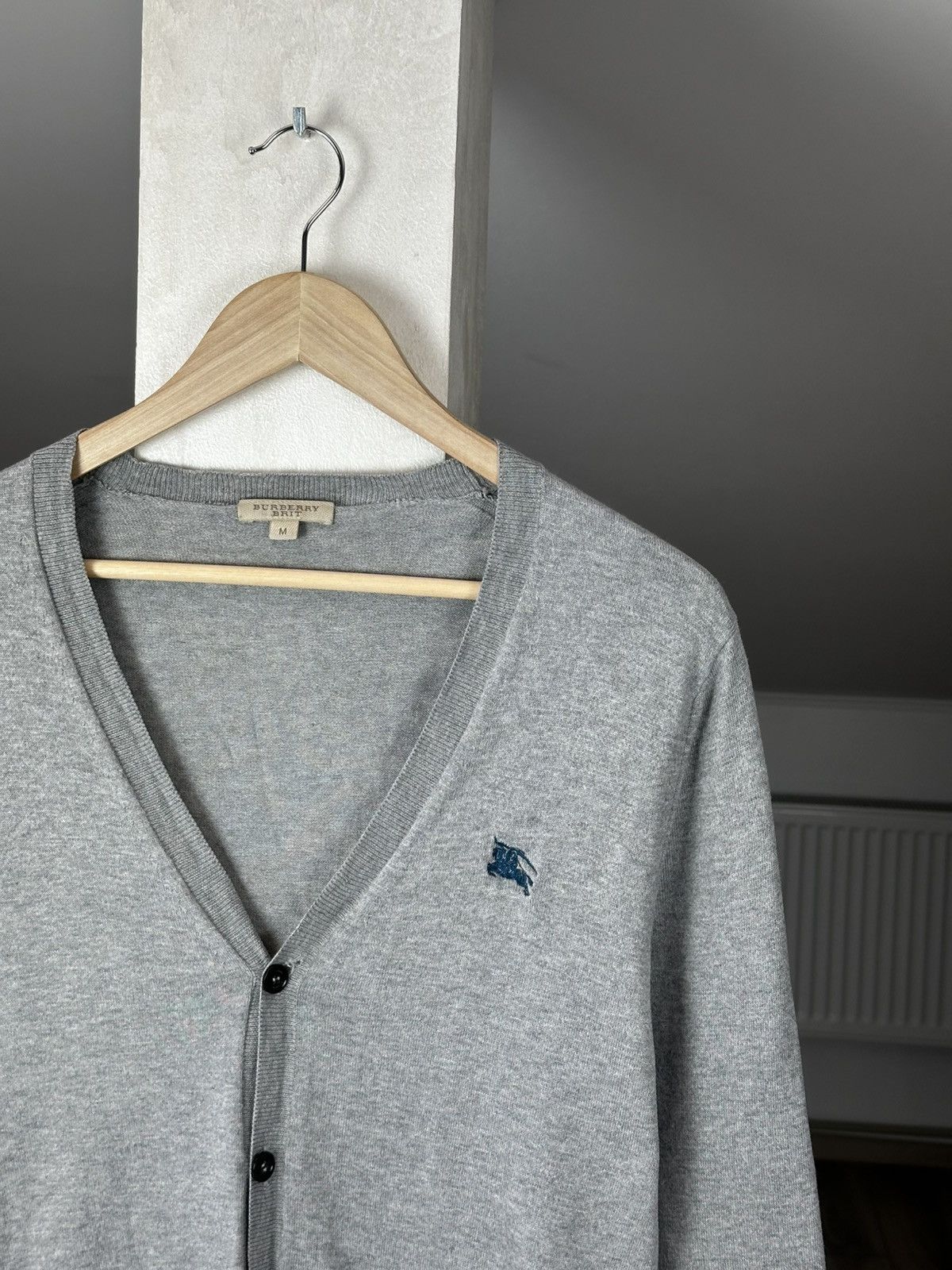 Burberry Burberry Gray Cardigan Mini Logo Bottom Size US M / EU 48-50 / 2 - 3 Thumbnail