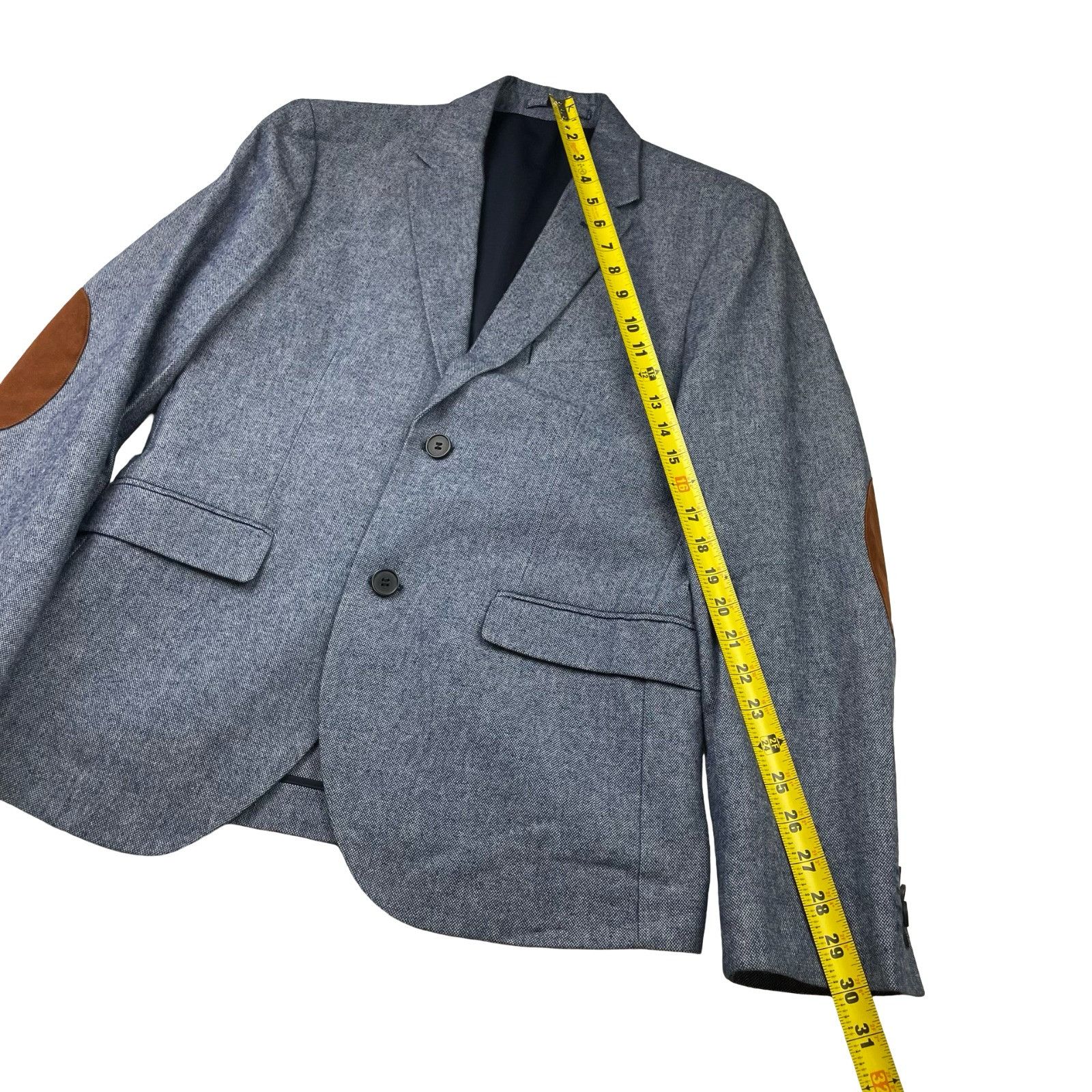 H&M H&M Men's 100% Cotton Slim Fit 2-Button Blazer Blue • 38R US Size 38R - 11 Thumbnail