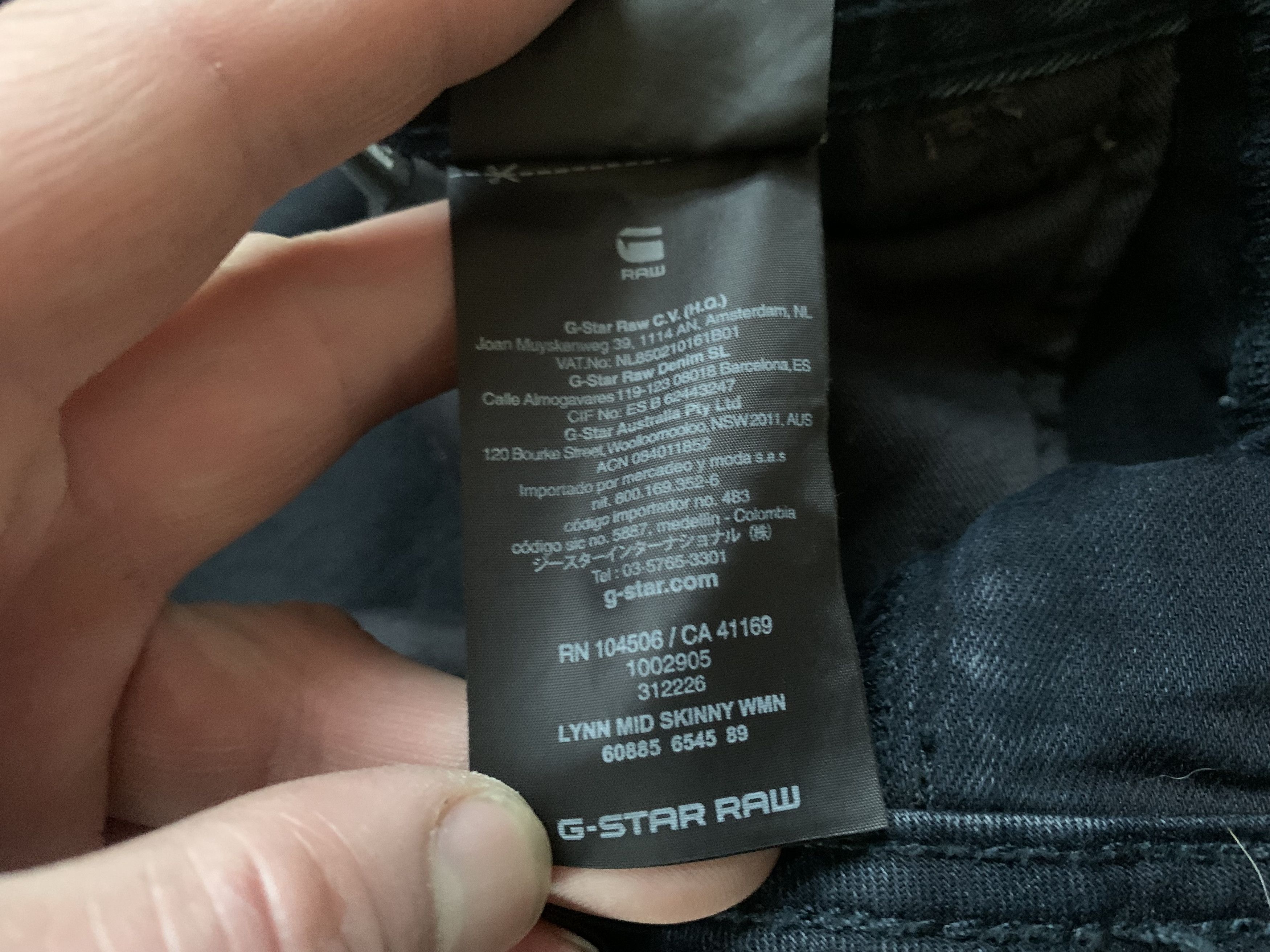 Denime G-Star RAW Lynn Mid Skinny Black Jeans Size 31" - 11 Thumbnail