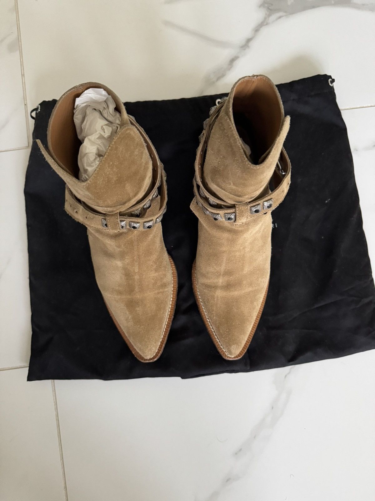 Amiri Tan Suede Jodhpur Conch Boots Size US 9 / EU 42 - 6 Thumbnail