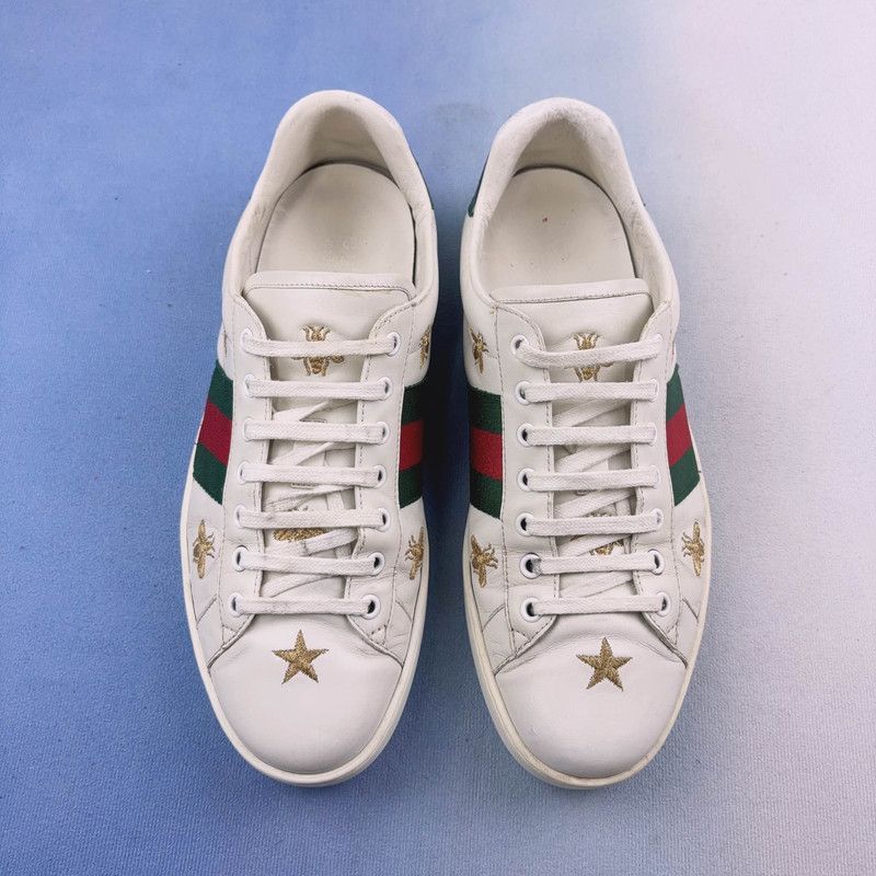 Gucci Gucci Ace Leather Embroidered Sneakers for Men Size US 10.5 / EU 43-44 - 2 Thumbnail