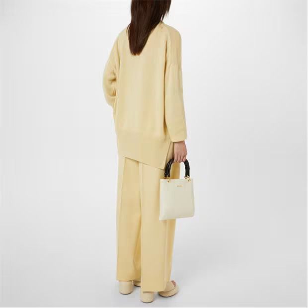 Jil Sander o1g2r1mq1024 Belted Pant in Butter Size 25" / US 0 / IT 36 - 6 Thumbnail