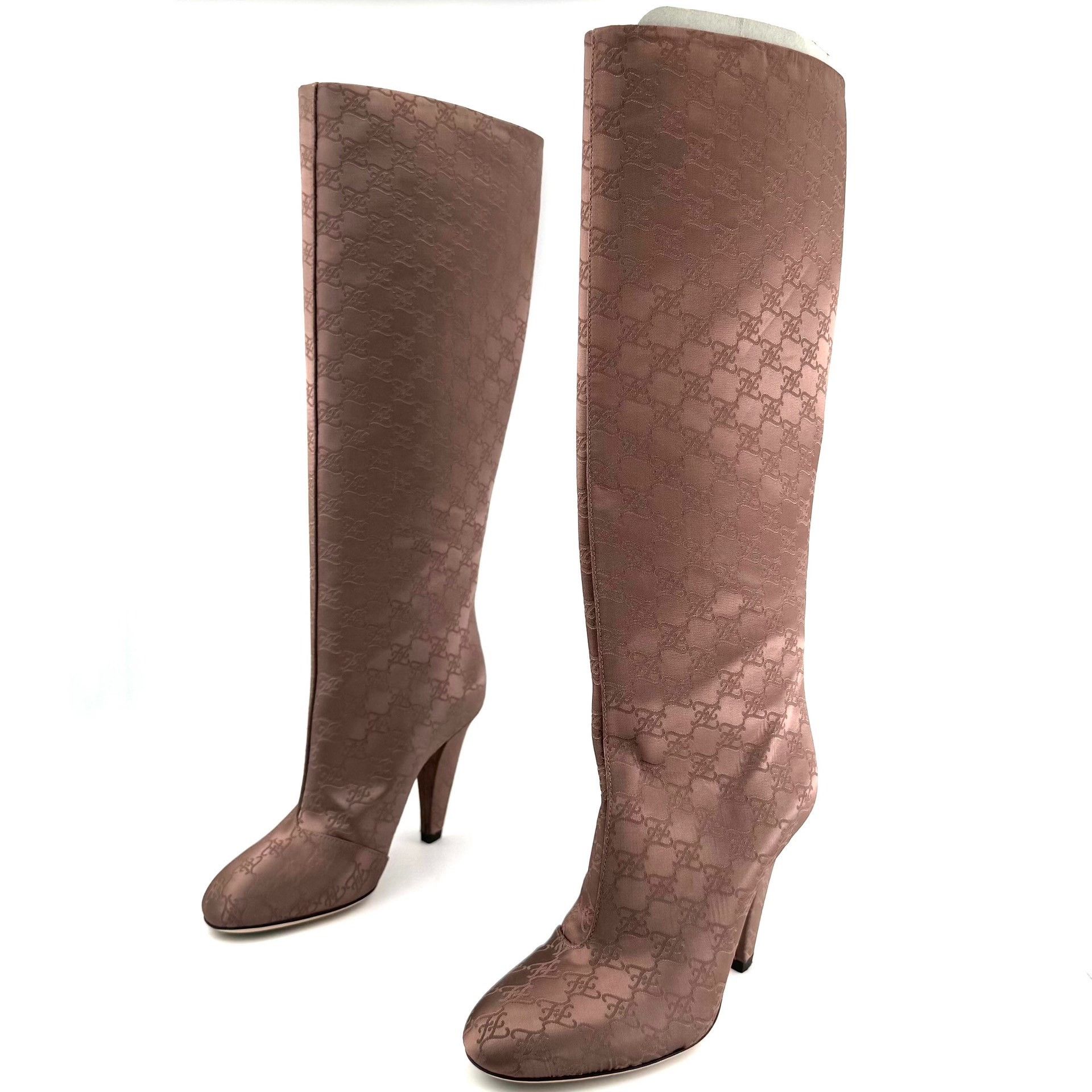Fendi Fendi Light Brown Printed Long Boots Size US 5 / IT 35 - 1 Thumbnail