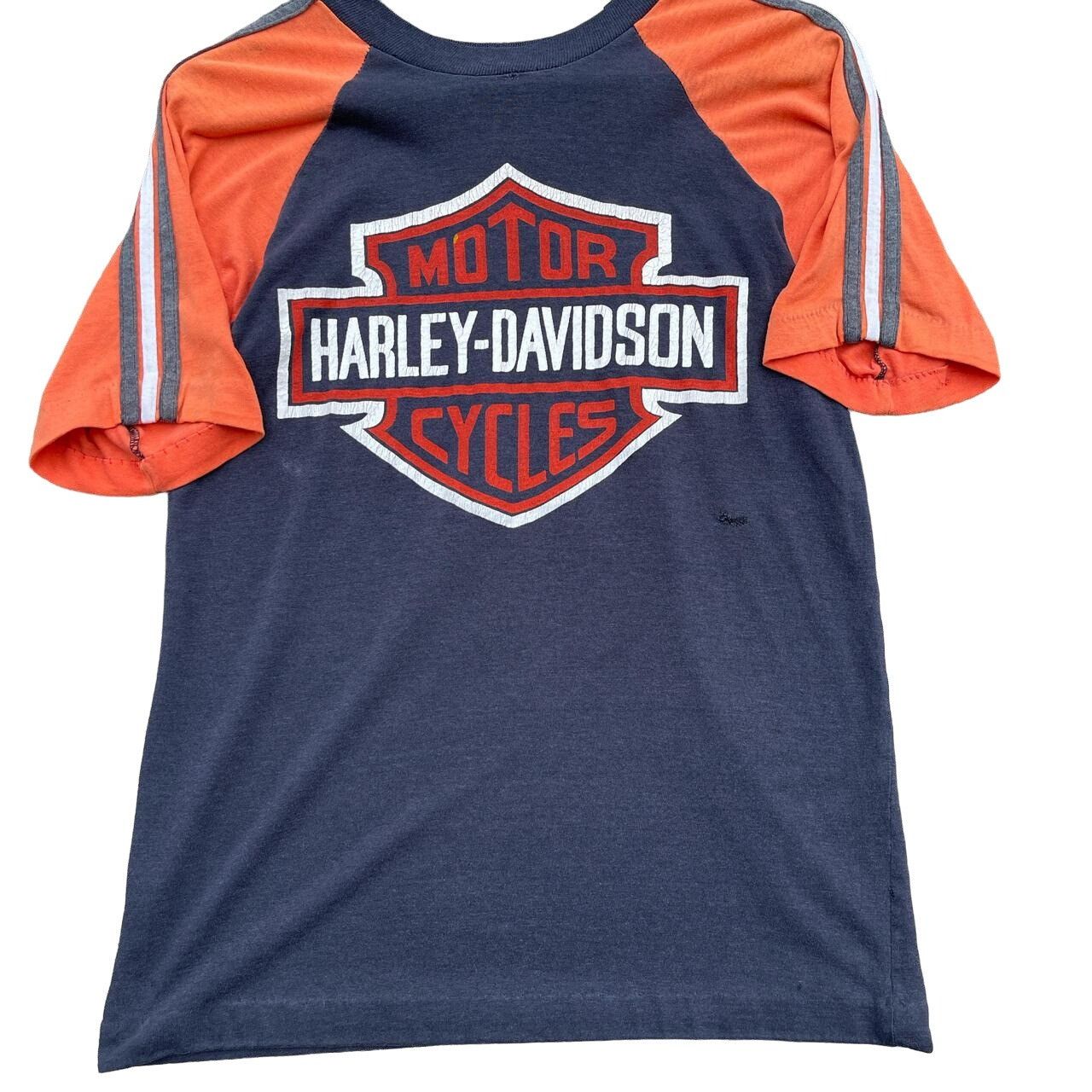 Harley Davidson × Vintage Rare Vintage 70s Mount Rushmore Harley Davidson Raglan tee Size US S / EU 44-46 / 1 - 1 Thumbnail