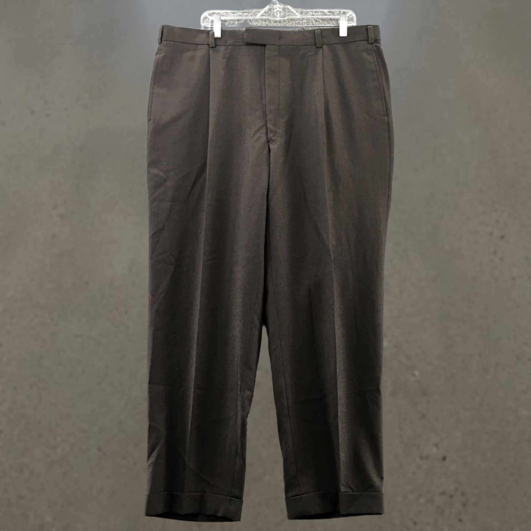 Kenneth Cole Kenneth Cole Dress Pants Mens Cuffed Trouser Gray High Rise Zip 40x30 Regular Slim Tapered Pant Mens Size US 40 / EU 56 - 1 Thumbnail