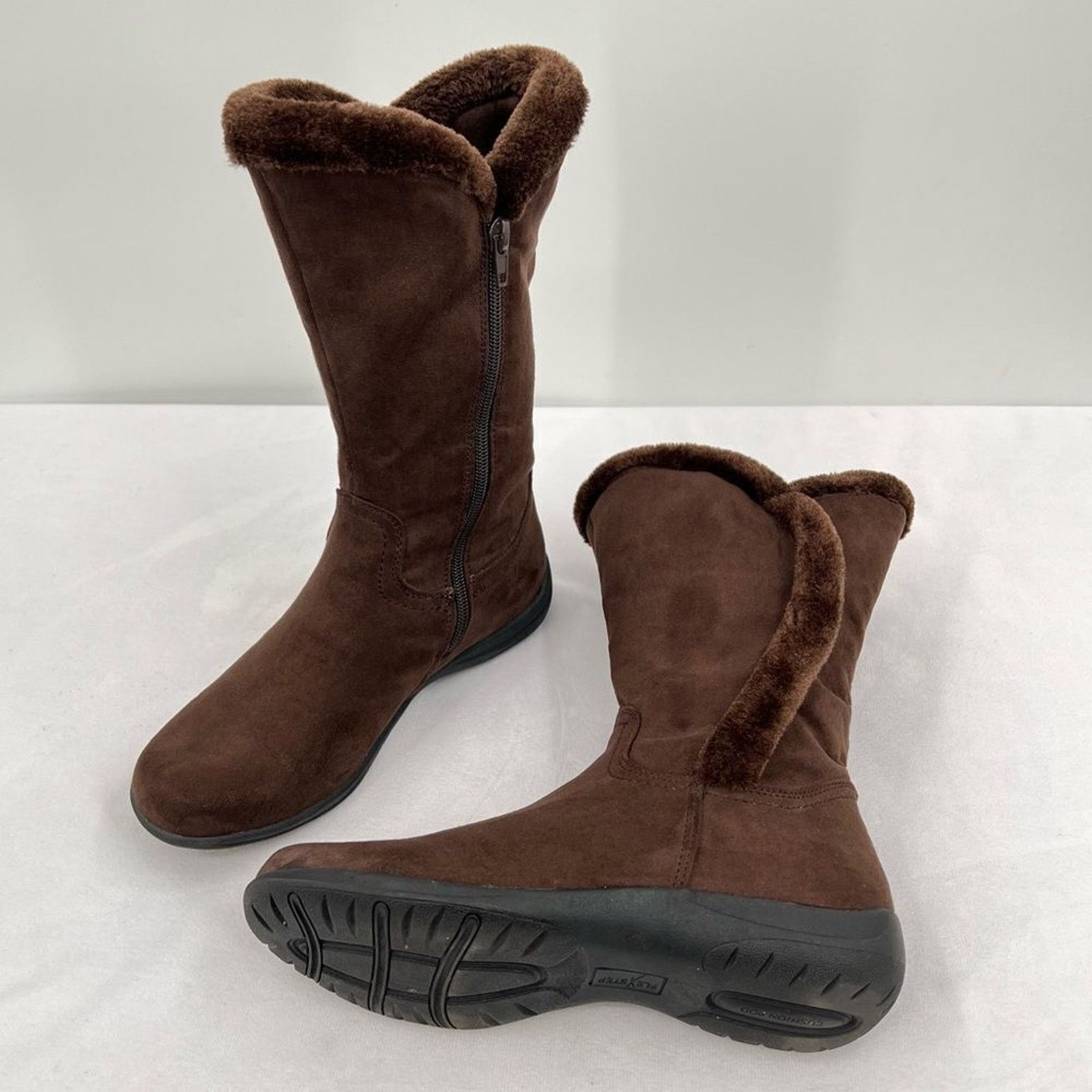 Bass Bass FlexStep Loretta Chocolate Brown Faux Suede Tall Zip Size US 7 / IT 37 - 12 Thumbnail