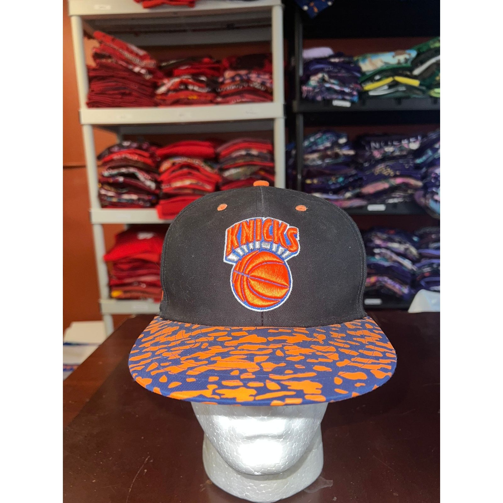 NBA New York Knicks Hat Blue Orange NBA Snapback Cap Headwear Size ONE SIZE - 1 Thumbnail