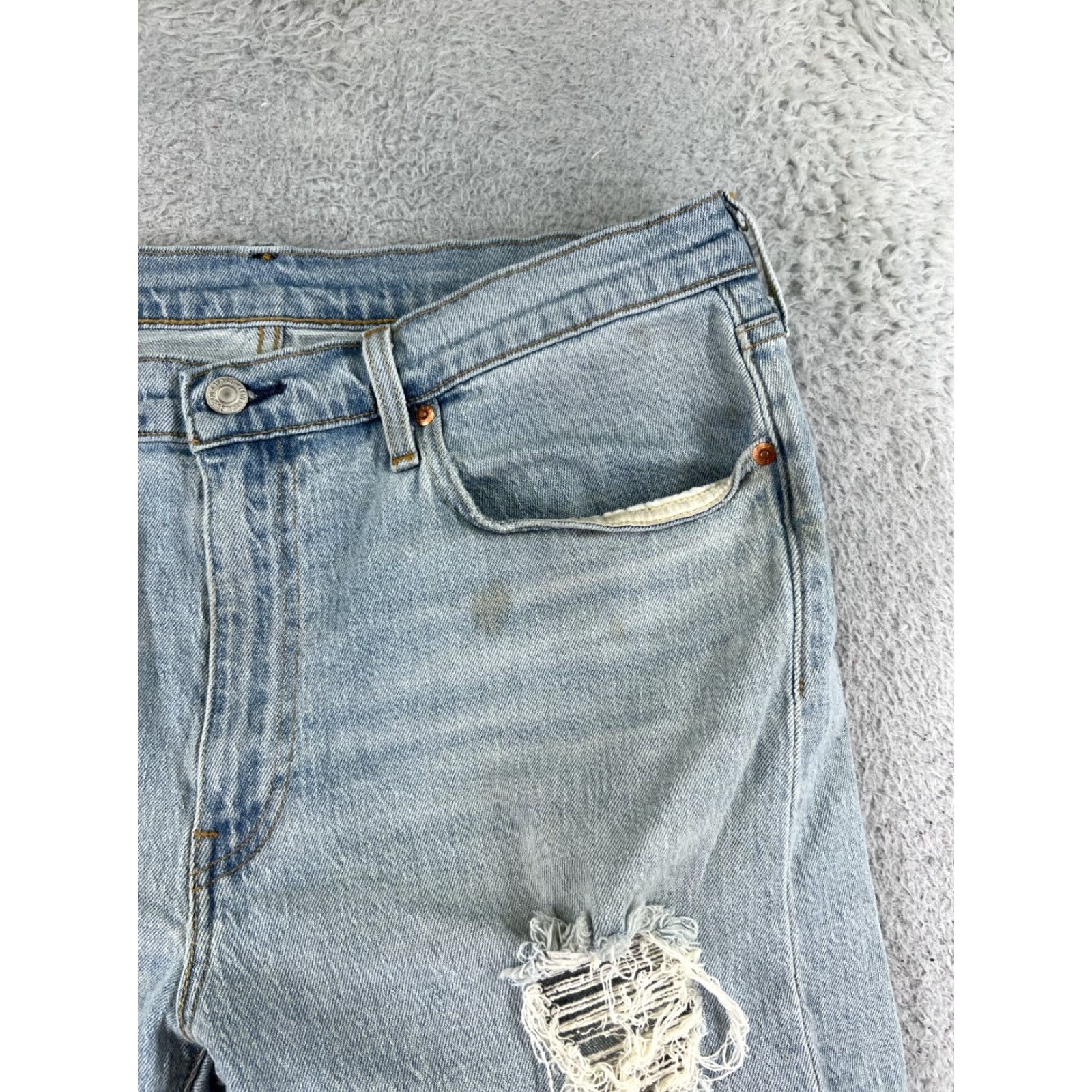 Levi's Levis Denim Shorts 36 Blue Premium Big E 502 Zip Fly 33x11 Adult Jeans Cutoff Size US 36 / EU 52 - 5 Thumbnail