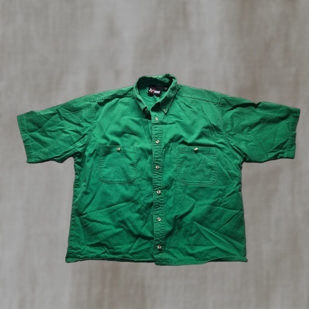 Chase Authentics Case Authentics Solid Green Short Sleeve Up Shirt Adult Men's Size L Large Size US L / EU 52-54 / 3 - 1 Thumbnail