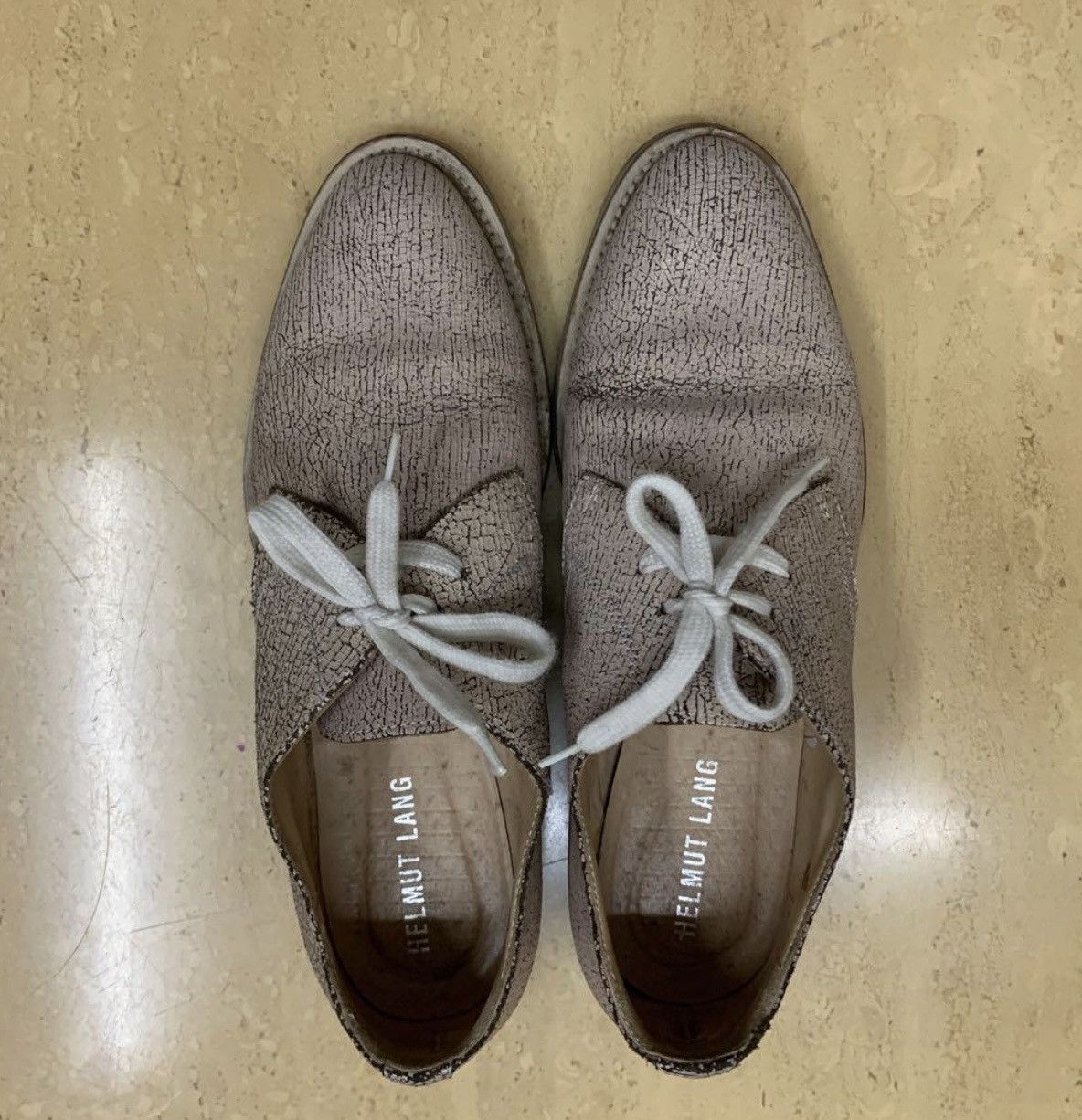 Helmut Lang Helmut Lang vintage cracked leather shoes Helmut Lang's era Size US 5.5 / IT 35.5 - 1 Thumbnail