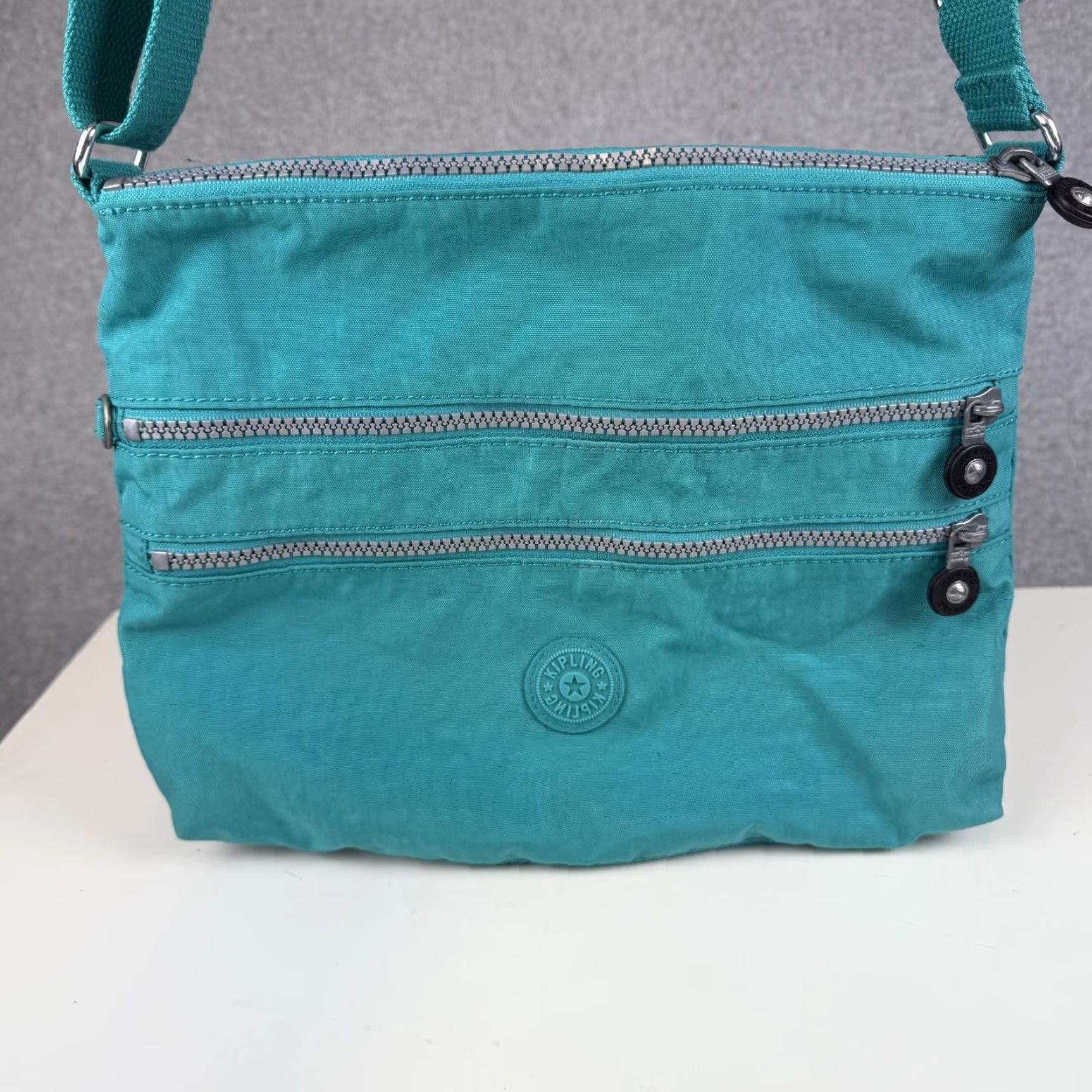 Vintage Kipling Blue Multi Zipper Shoulder Bag Purse Women One Size Shoulder Bag Blue Kipling Bag Purse Women Size ONE SIZE - 3 Thumbnail