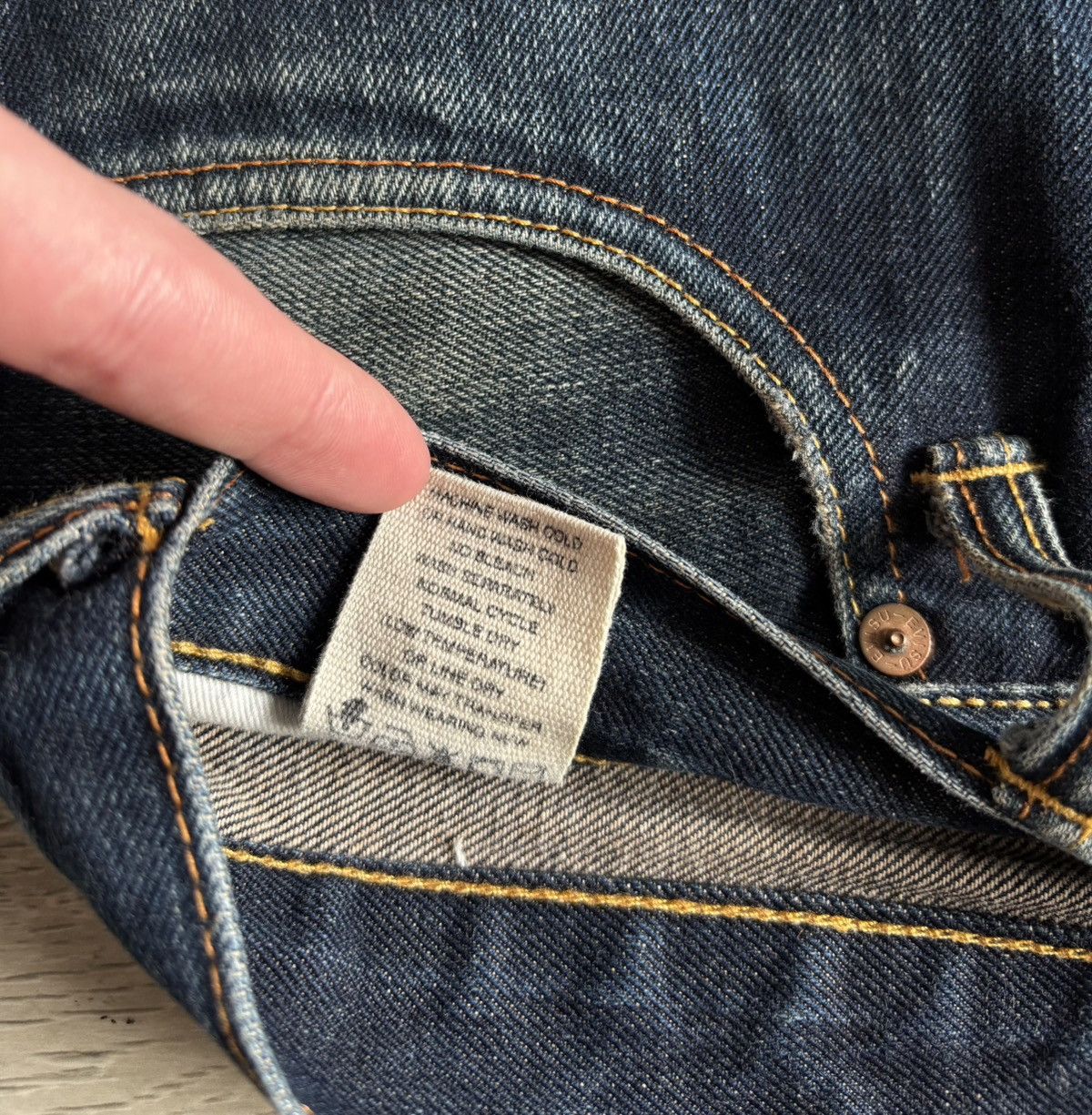 Evisu × Japanese Brand × Vintage Vintage Custom Made Evisu Distressed Jeans Selvage Size US 30 / EU 46 - 7 Thumbnail