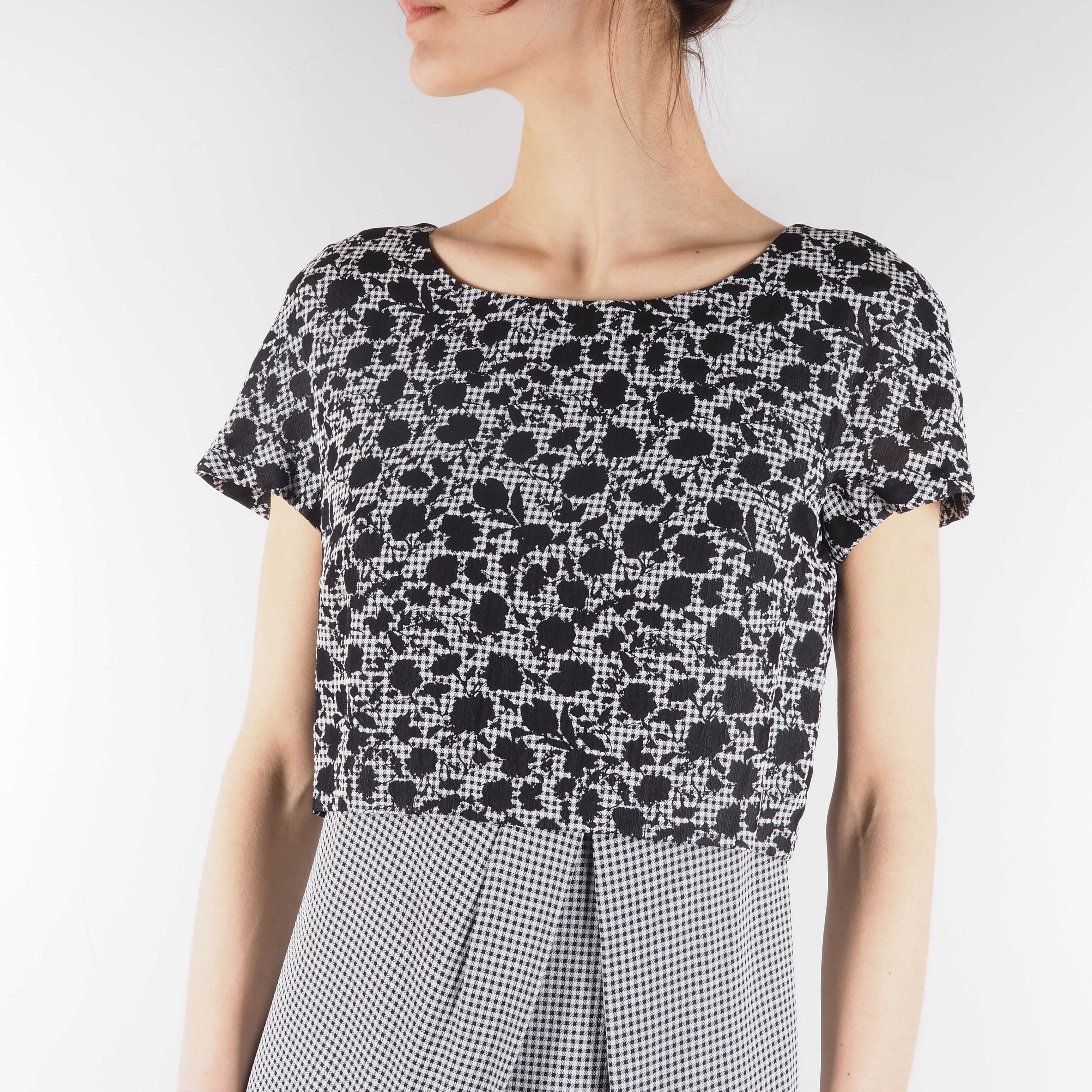 Max Mara × Weekend Max Mara Max Mara Weekend Short Sleeve Sheath Floral Check Dress Size M / US 6-8 / IT 42-44 - 3 Thumbnail