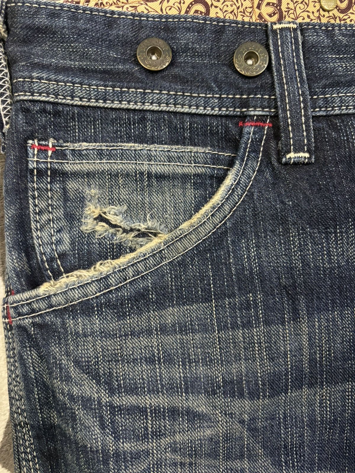 Edwin Y2K Edwin 503 BlueTrip Paint Splatter Baggy Distressed Jeans Size US 30 / EU 46 - 5 Thumbnail