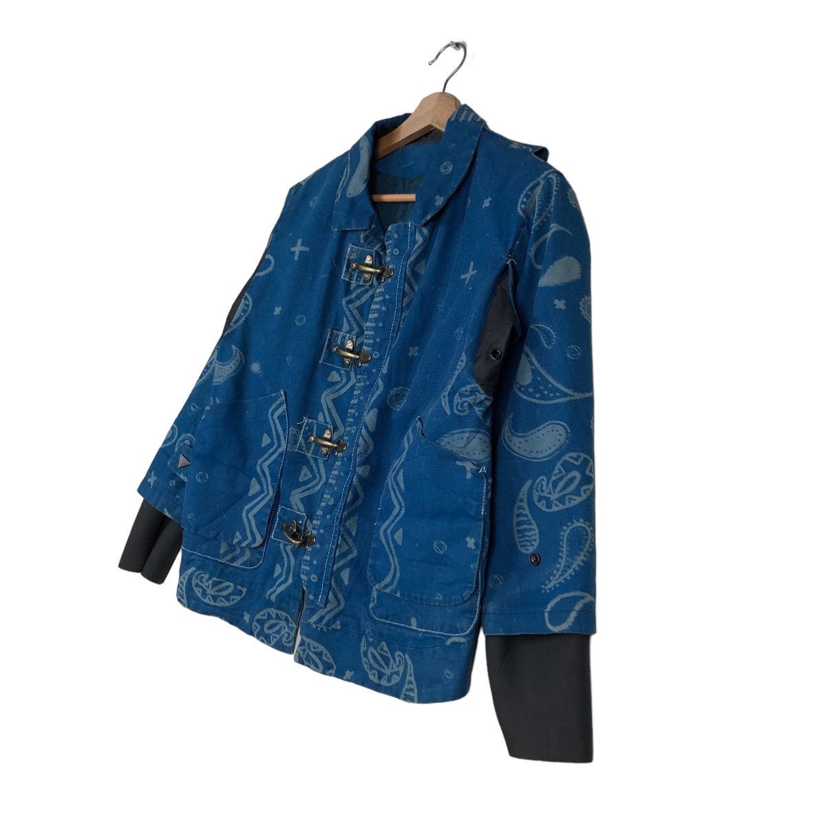 Blue Blue Japan 🔥Cropped Denim Jacket Biker Bondage Button Steel Japan Size US M / EU 48-50 / 2 - 2 Thumbnail