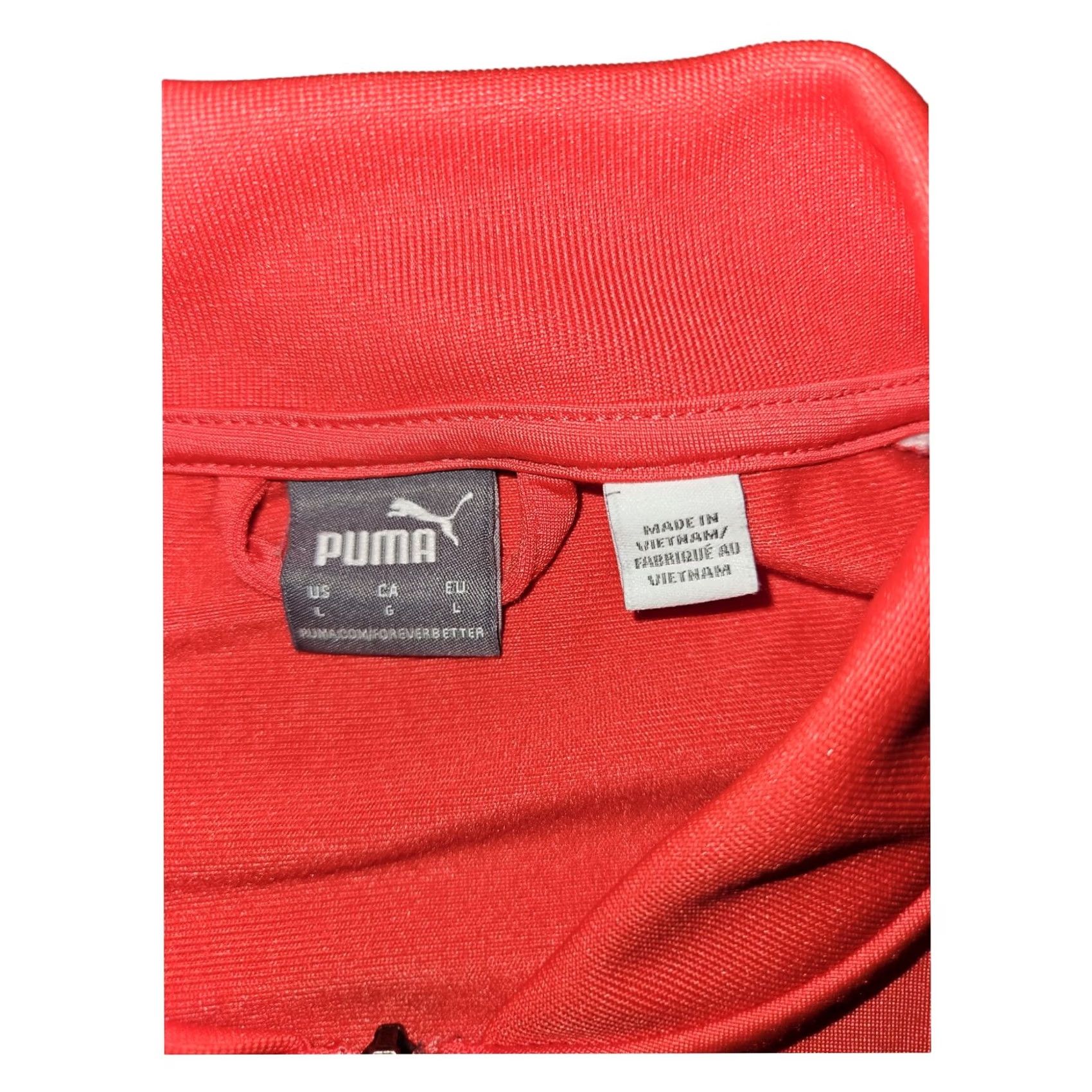 Puma PUMA Full Zip Jacket Women's L Pink White Pockets Stretch Activewear Running Gym & Training Track Jacket Size L / US 10 / IT 46 - 2 Thumbnail