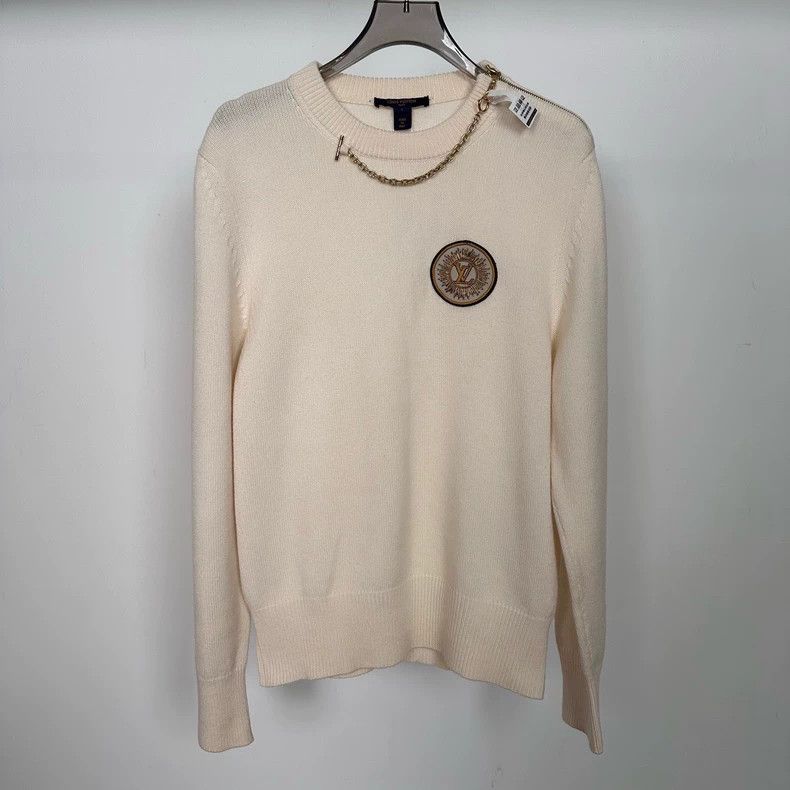 Louis Vuitton Louis Vuitton Cream Badge Cashmere Top Size US L / EU 52-54 / 3 - 1 Thumbnail
