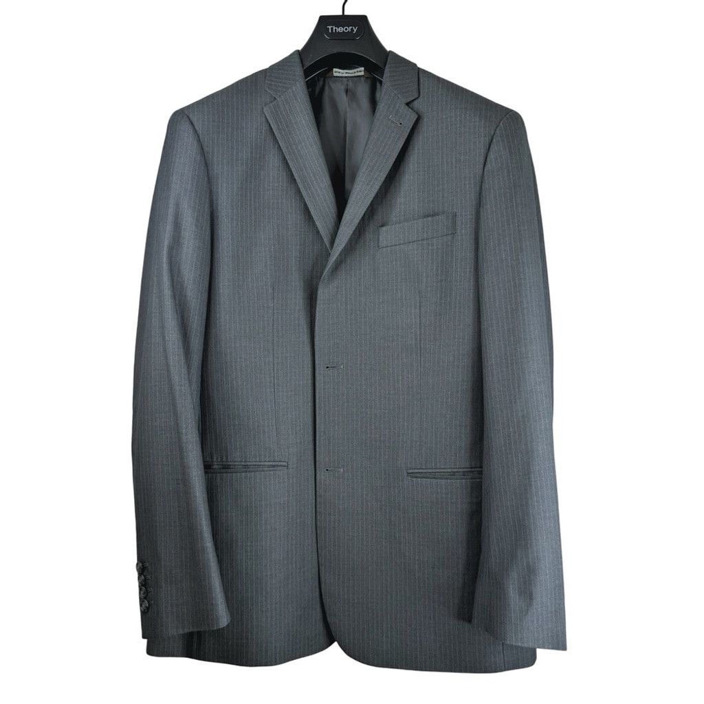 Perry Ellis PERRY ELLIS Men's Grey Pin Striped SUIT JACKET 42 Regular Size 42R - 1 Thumbnail