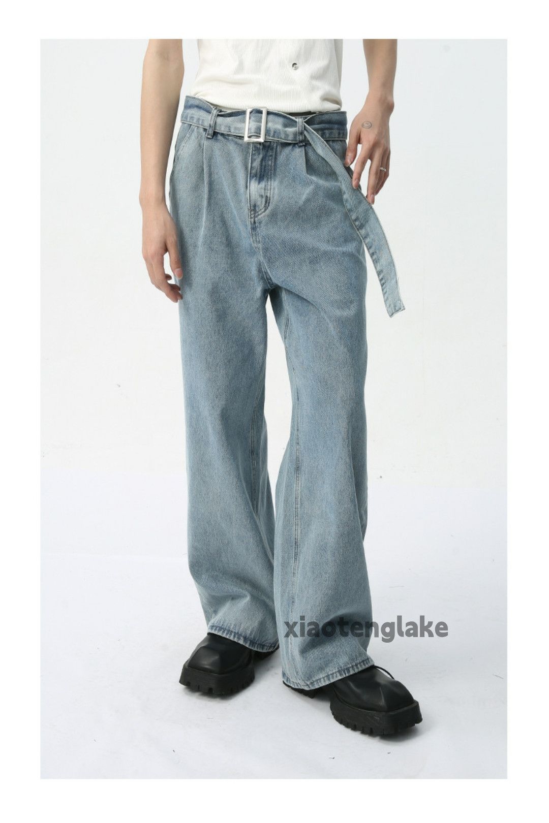 Jean × Vintage washed faded loose baggy skate hiphop yuppie jeans Size US 30 / EU 46 - 1 Thumbnail