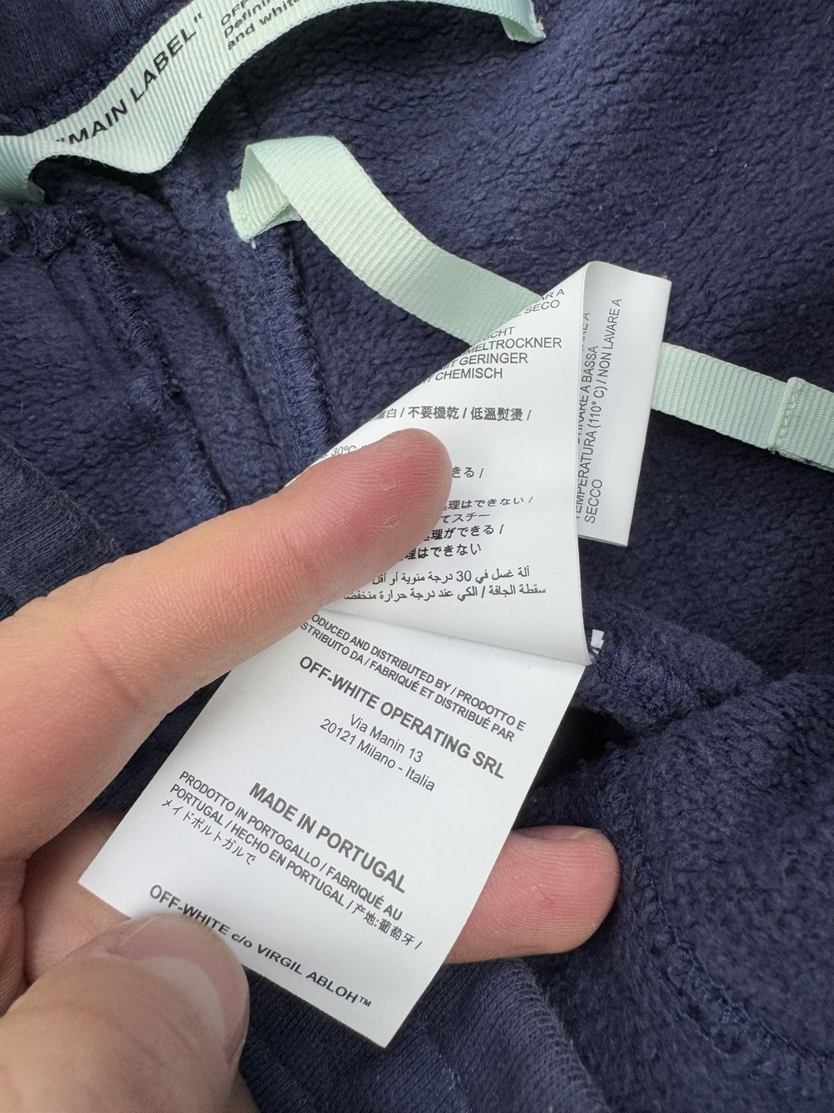 Off-White Off White Blue Logo Cuffed Sweatpants Size US 31 - 7 Thumbnail