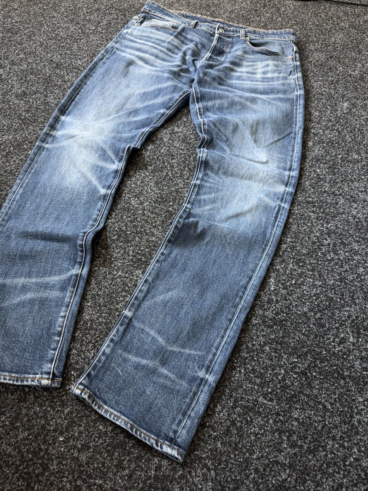 G-Star Retro Y2K 90s G-Star RAW 3301 Straight Faded Denim Jeans Size US 34 / EU 50 - 3 Thumbnail