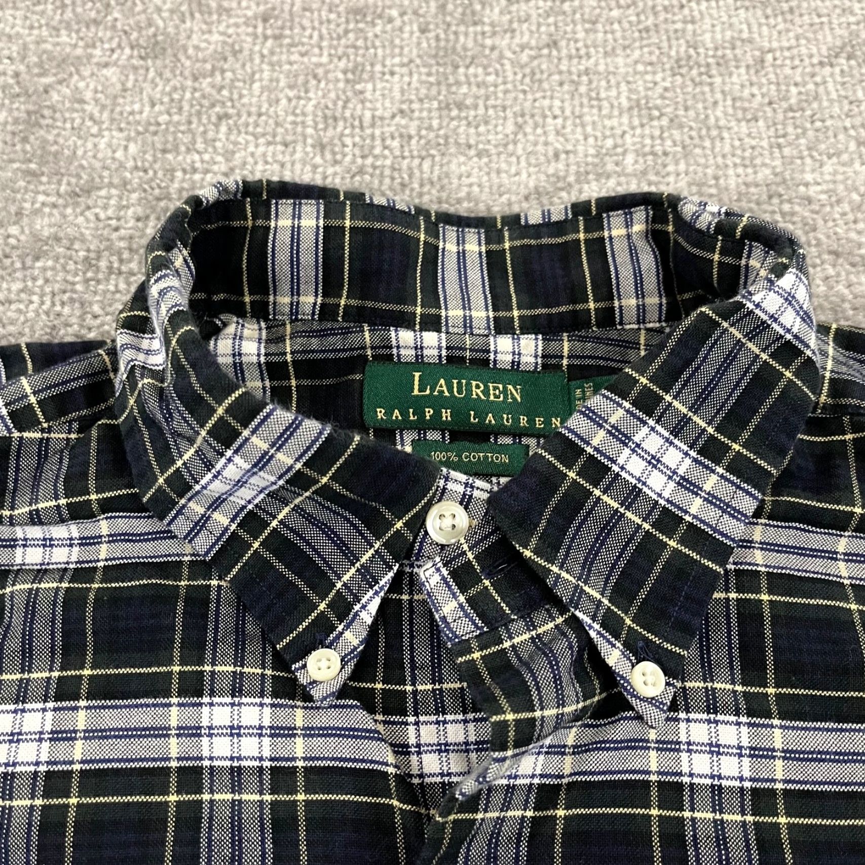 Ralph Lauren VINTAGE Lauren Ralph Lauren Dress Shirt Men XL Tartan Plaid Button-Down Long Sleeve Classic Casual Size US XL / EU 56 / 4 - 4 Thumbnail