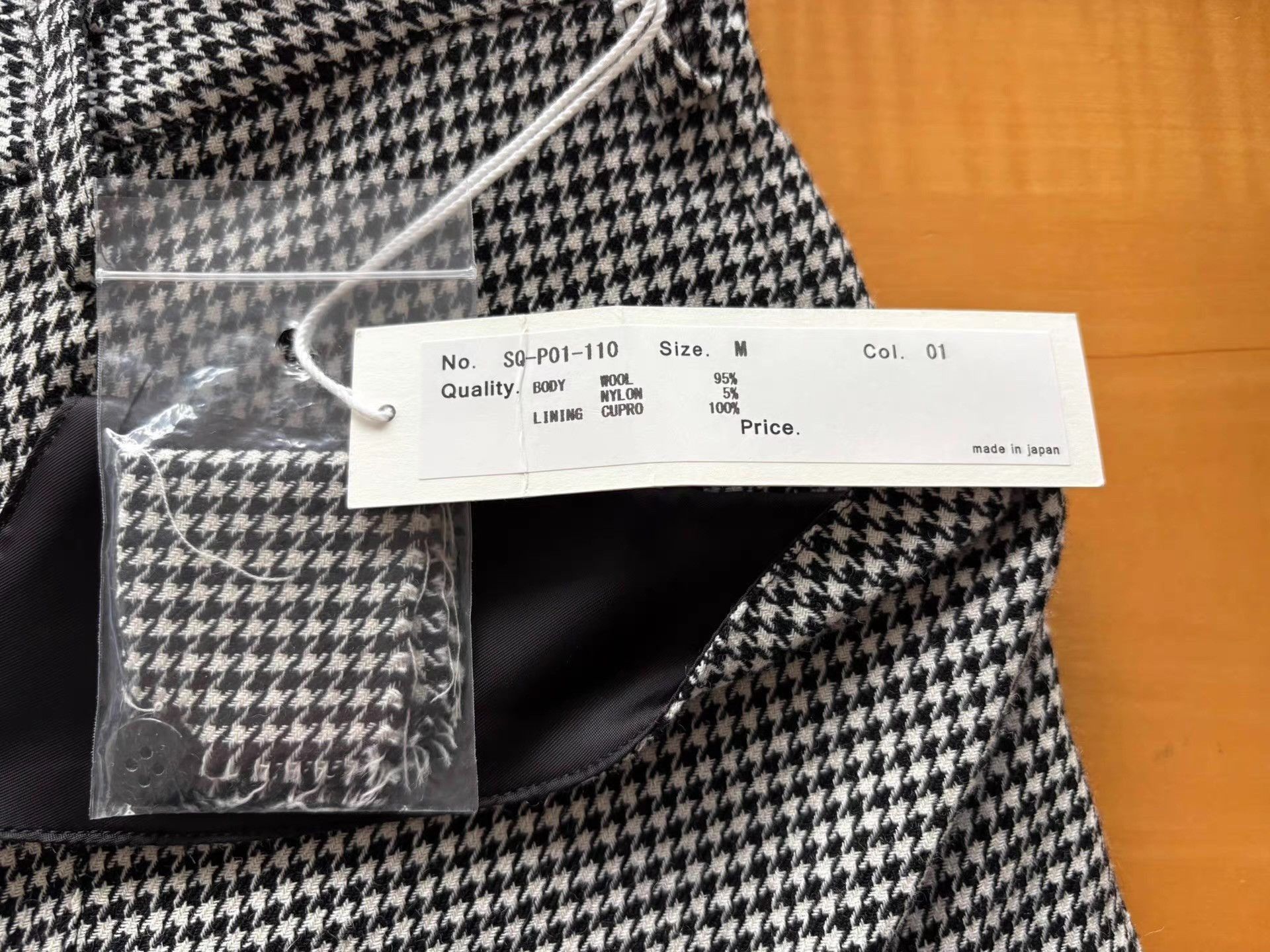 Sulvam Houndstooth Pattern Casual Pants with Patch Pockets Size US 34 / EU 50 - 2 Thumbnail