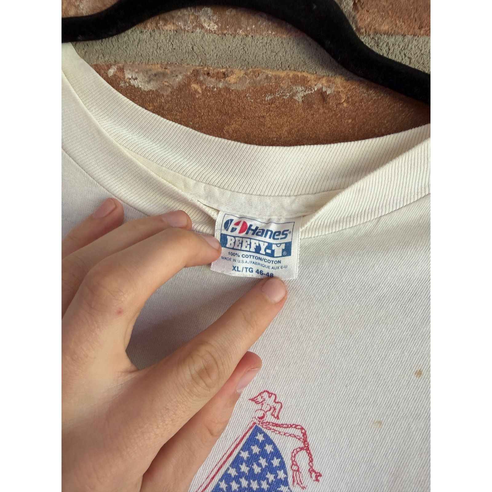 Hanes Vintage 1991 USA Flag Eagle Estate Tee XL Size US XL / EU 56 / 4 - 7 Thumbnail