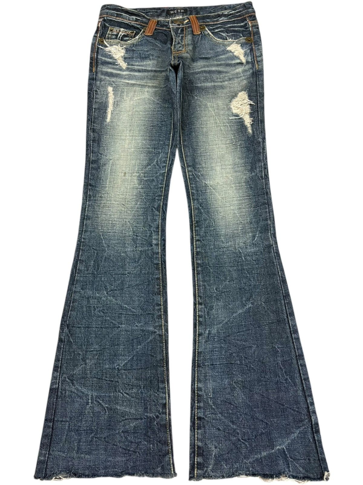 Hysteric Glamour Vintage Japanese Brand Rusty Distress Low Rise Flare Jeans Size 29" - 1 Thumbnail