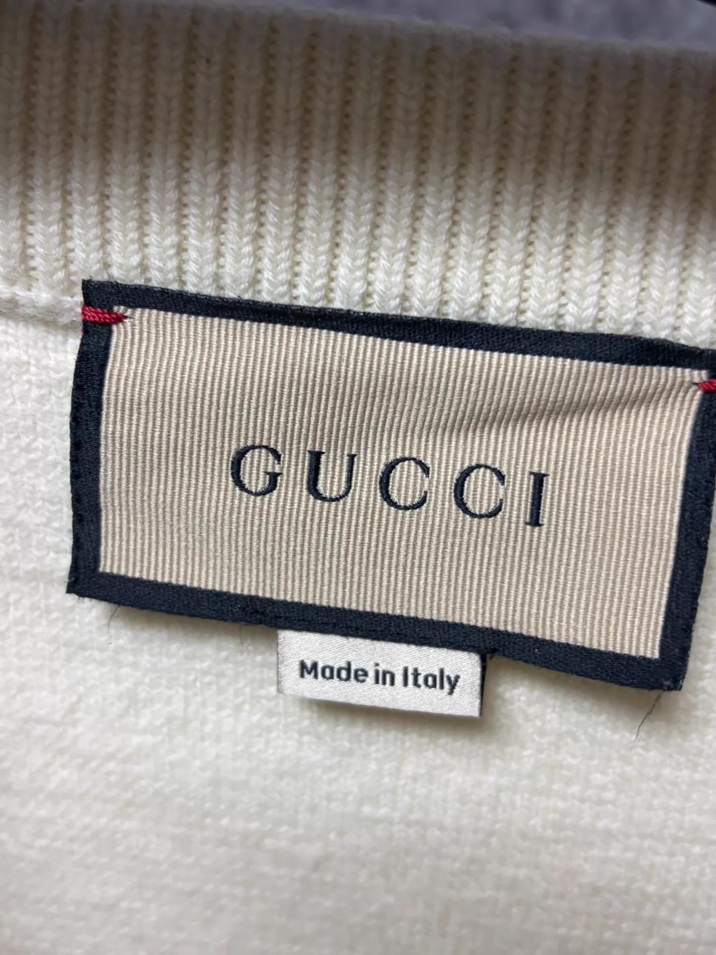 Gucci Gucci Blue White Stripe GG Embroidered 100% Wool Sweater XL Size US XL / EU 56 / 4 - 3 Thumbnail