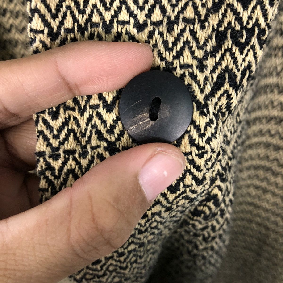 Japanese Brand × Vintage 📌Vintage Long Jacket Herringbone Unbranded Issey Miyake Size US M / EU 48-50 / 2 - 18 Thumbnail