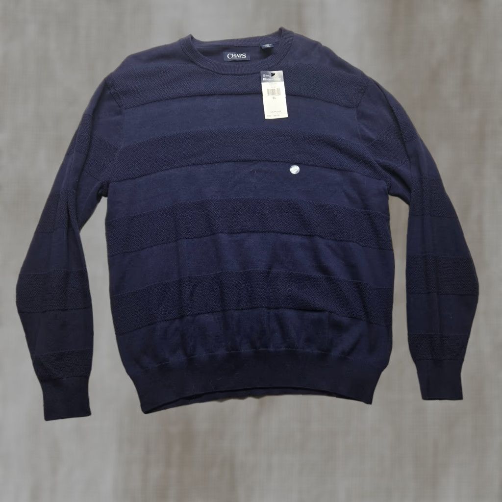 Chaps Chaps Polo Sweater Shirt 1/4 Zip Blue Long Sleeve XL Men Pullover Knit Cotton Zip Neck Collared Regular Size US XL / EU 56 / 4 - 1 Thumbnail
