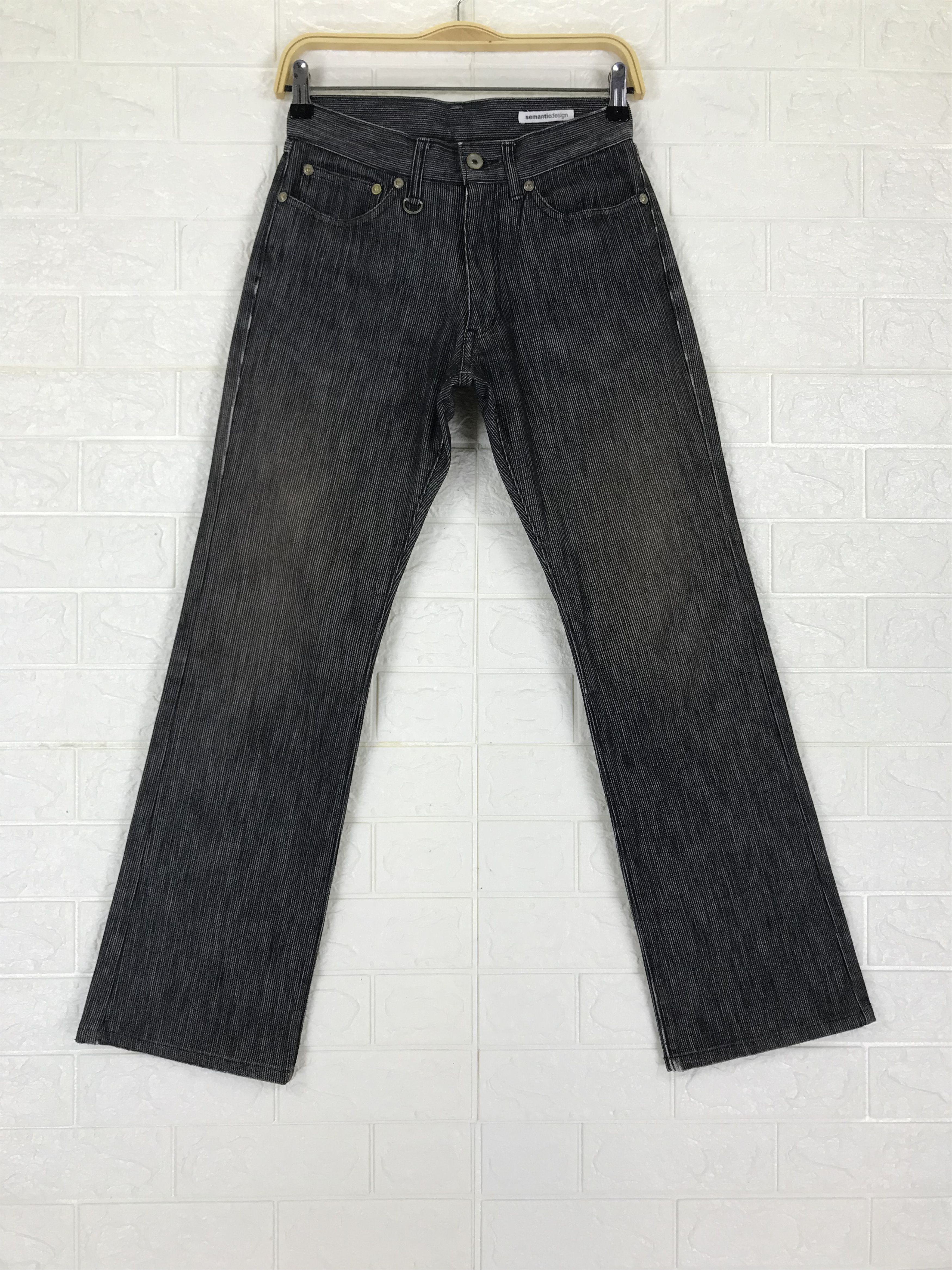 semanticdesign Vintage Semantic Design Striped Flare Jeans Size 27" / US 4 / IT 40 - 1 Thumbnail