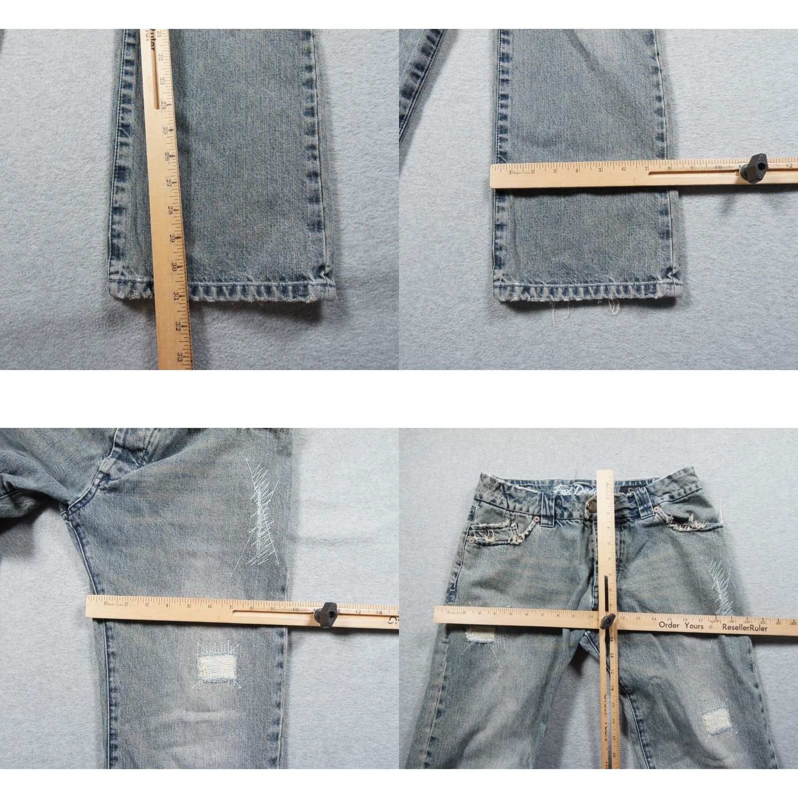Denime Fox Jeans Mens 31 Blue Denim Regular 5-Pocket Distressed Button Fly N/A Missing one button - See image Size US 31 - 9 Thumbnail