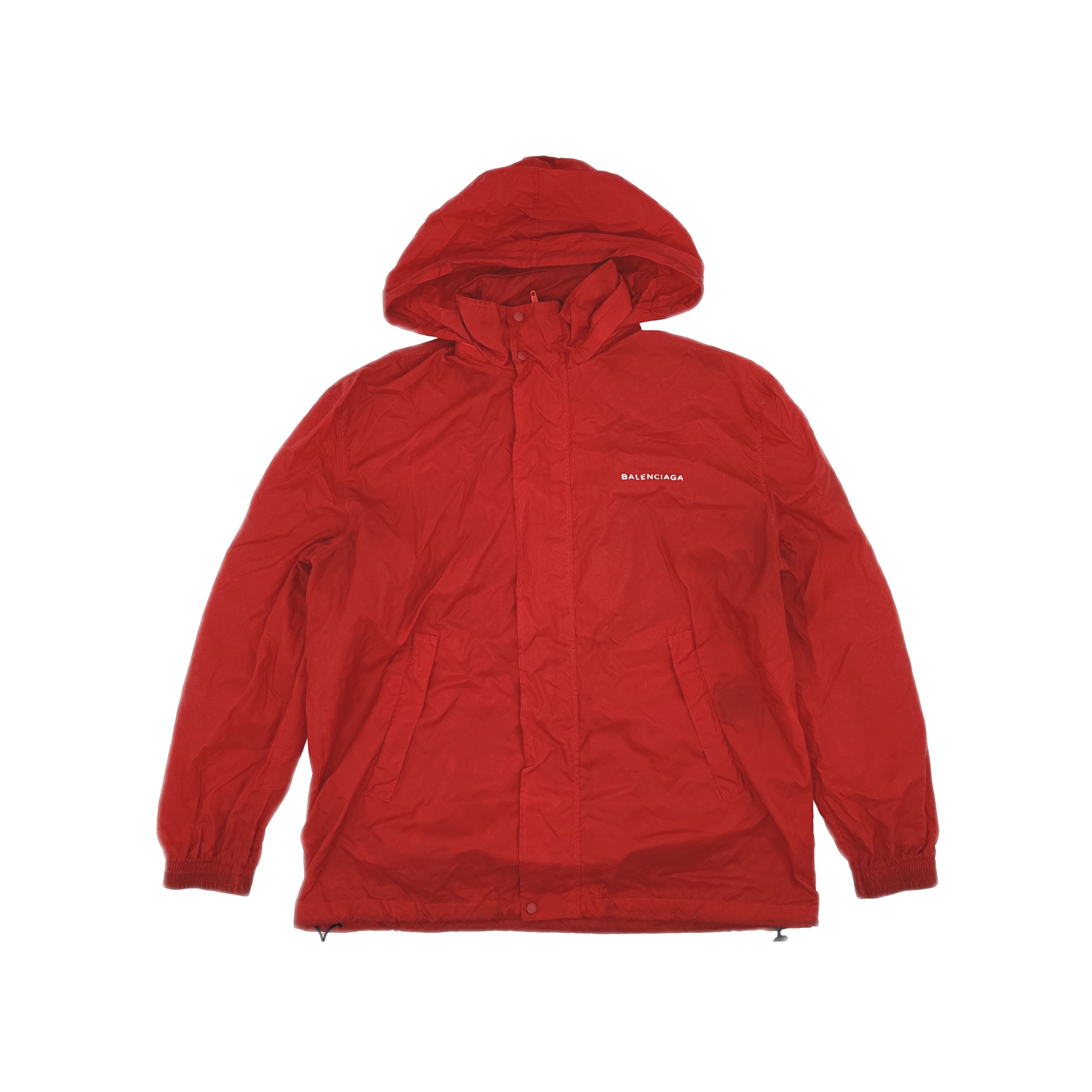 Balenciaga Balenciaga Red Hooded Logo Windbreaker L Size US L / EU 52-54 / 3 - 1 Thumbnail