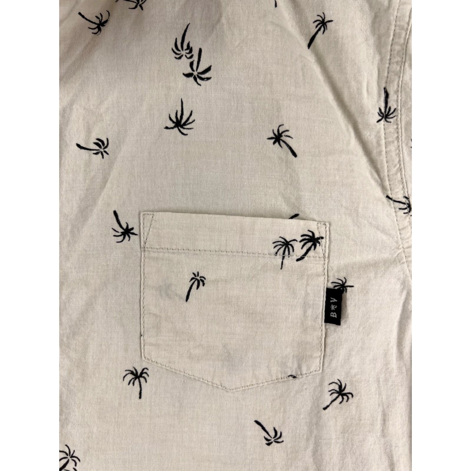 Vintage Hawaiian Shirt Adult Medium Beige Palm All Over Print Button Up 100% Cotton Shirt Men Beige Floral All Seasons 100% Cotton Mens Shirt Medium Size US M / EU 48-50 / 2 - 6 Thumbnail
