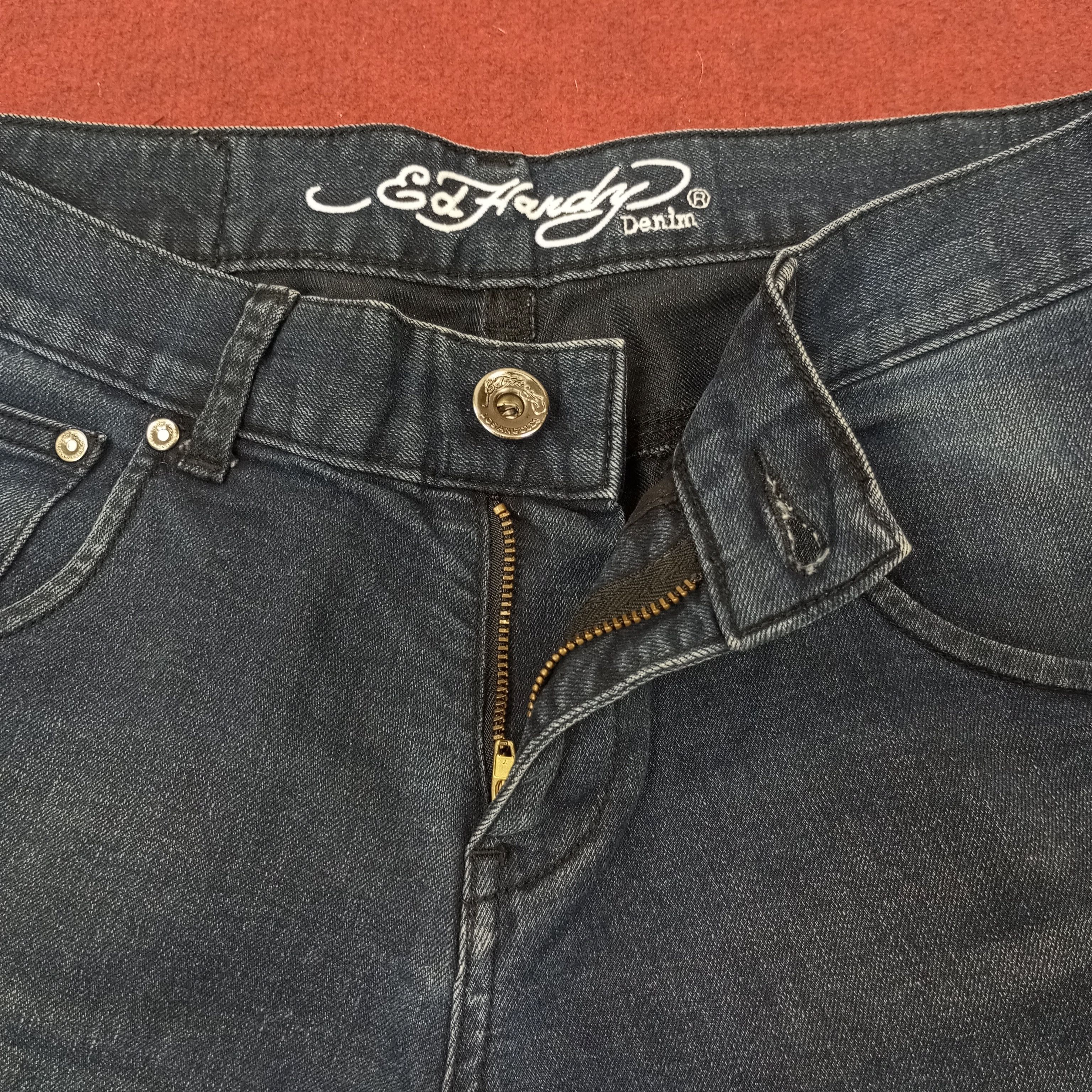 Ed Hardy × Vintage Ed Hardy Fashion Brand Custom Art Jeans c217n19 Size 30" / US 8 / IT 44 - 12 Thumbnail
